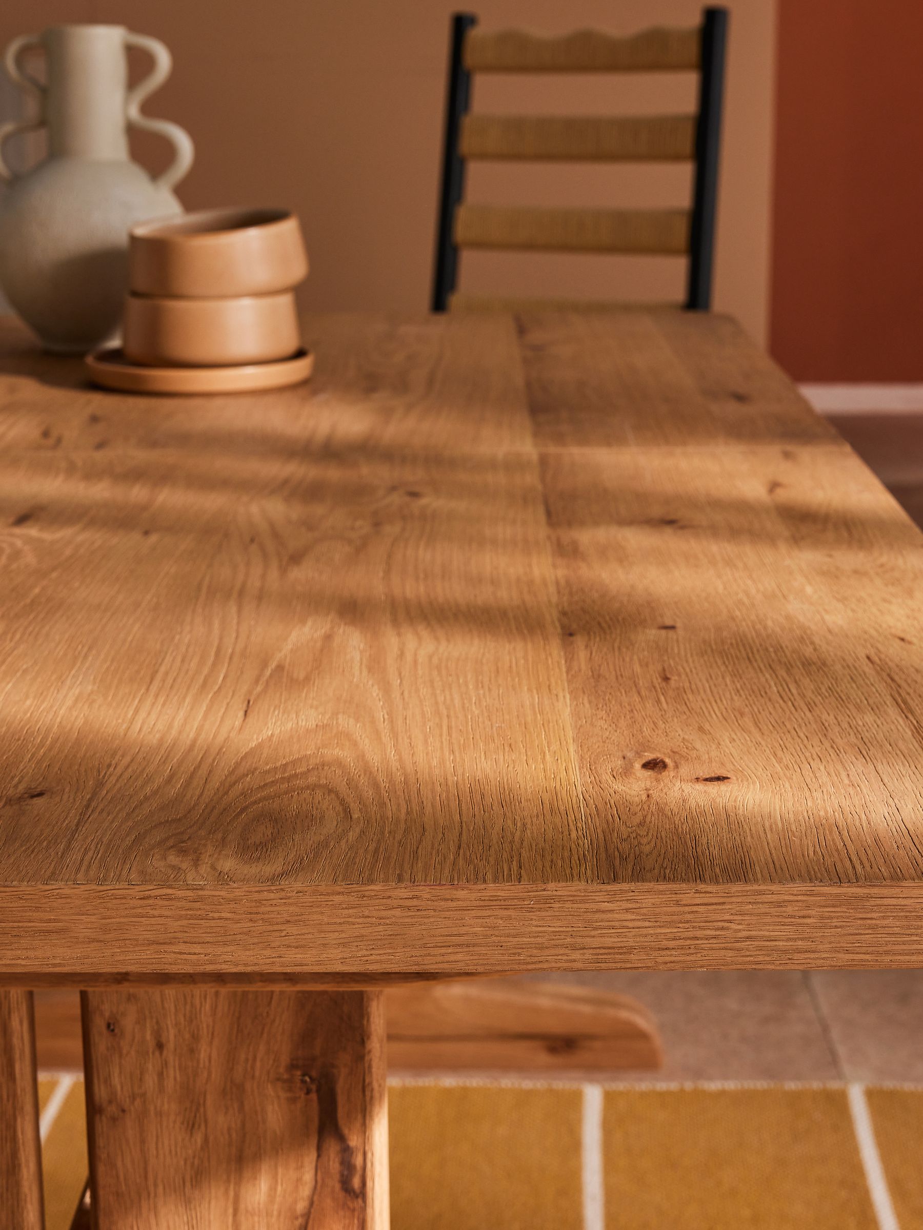 Quinn 6 to 8 Seater Dining Table in Oak - Image 4 of 4