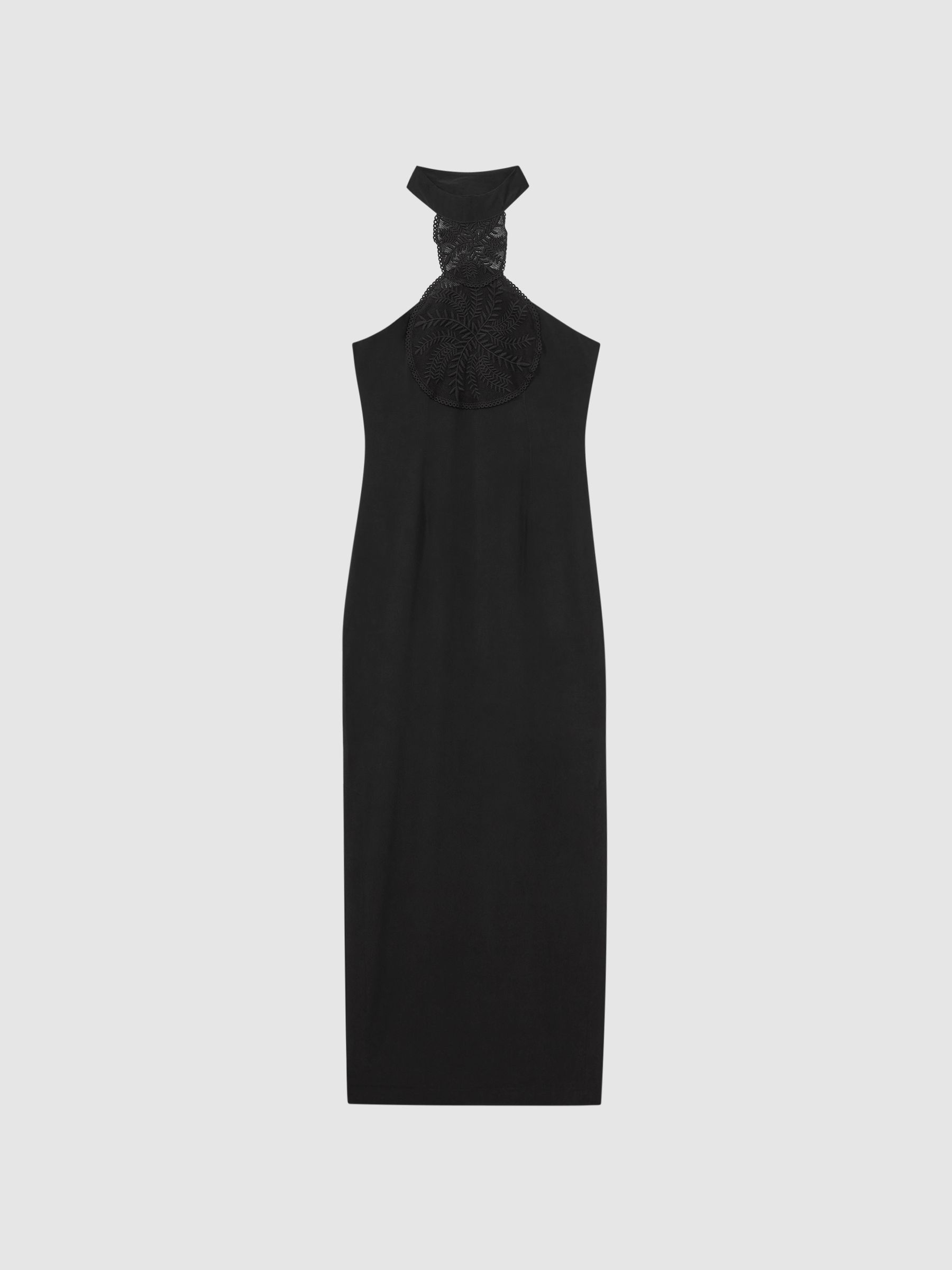 Joslin Silk Halterneck Maxi Dress in Sandwash Black - Image 2 of 5