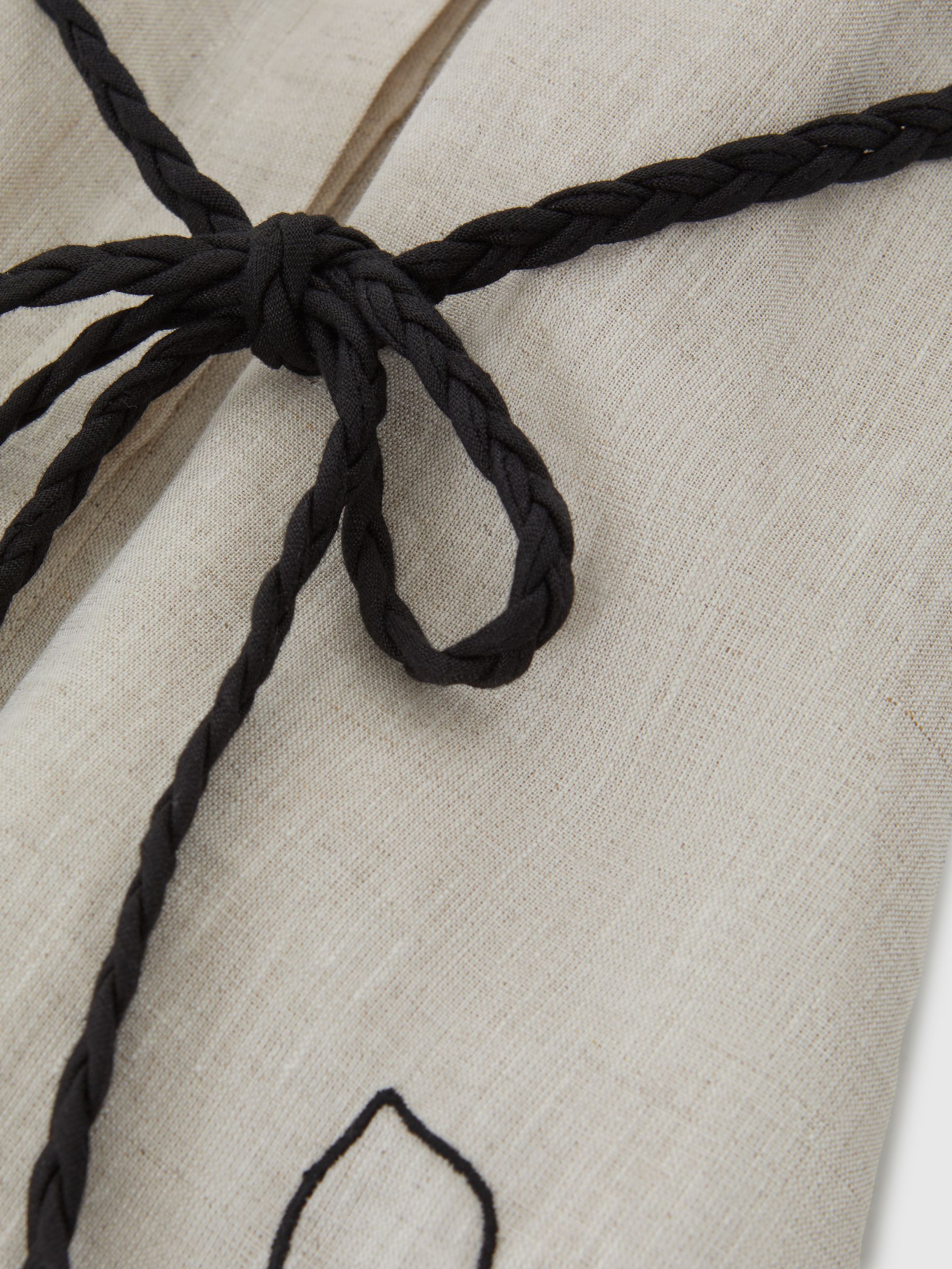 Joslin Embroidered Linen Shirt Mini Dress in Flax Black - Image 5 of 6