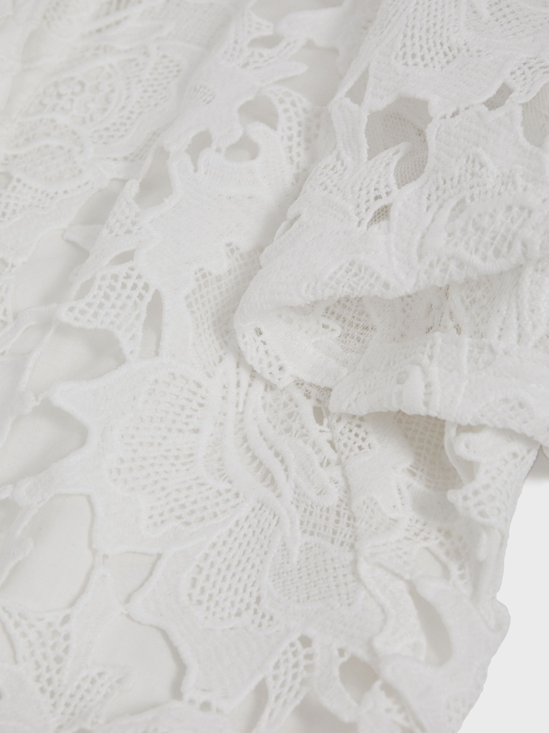 Leo Lin Lace Shirt Mini Dress in Snow White - Image 5 of 5
