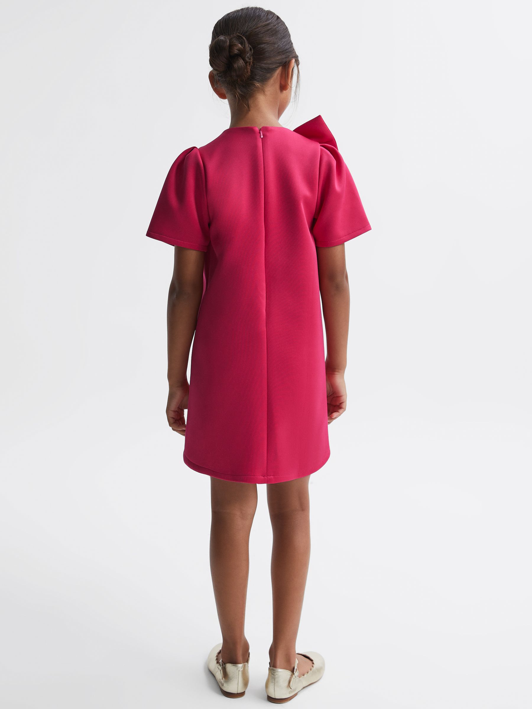 4-9 yrs Scuba Bow Dress in Pink - Image 5 of 6