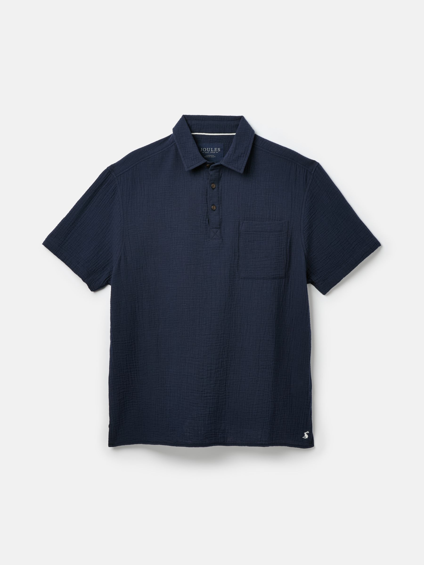 Cheesecloth Navy Blue Popover Short Sleeve Shirt - Image 9 of 9