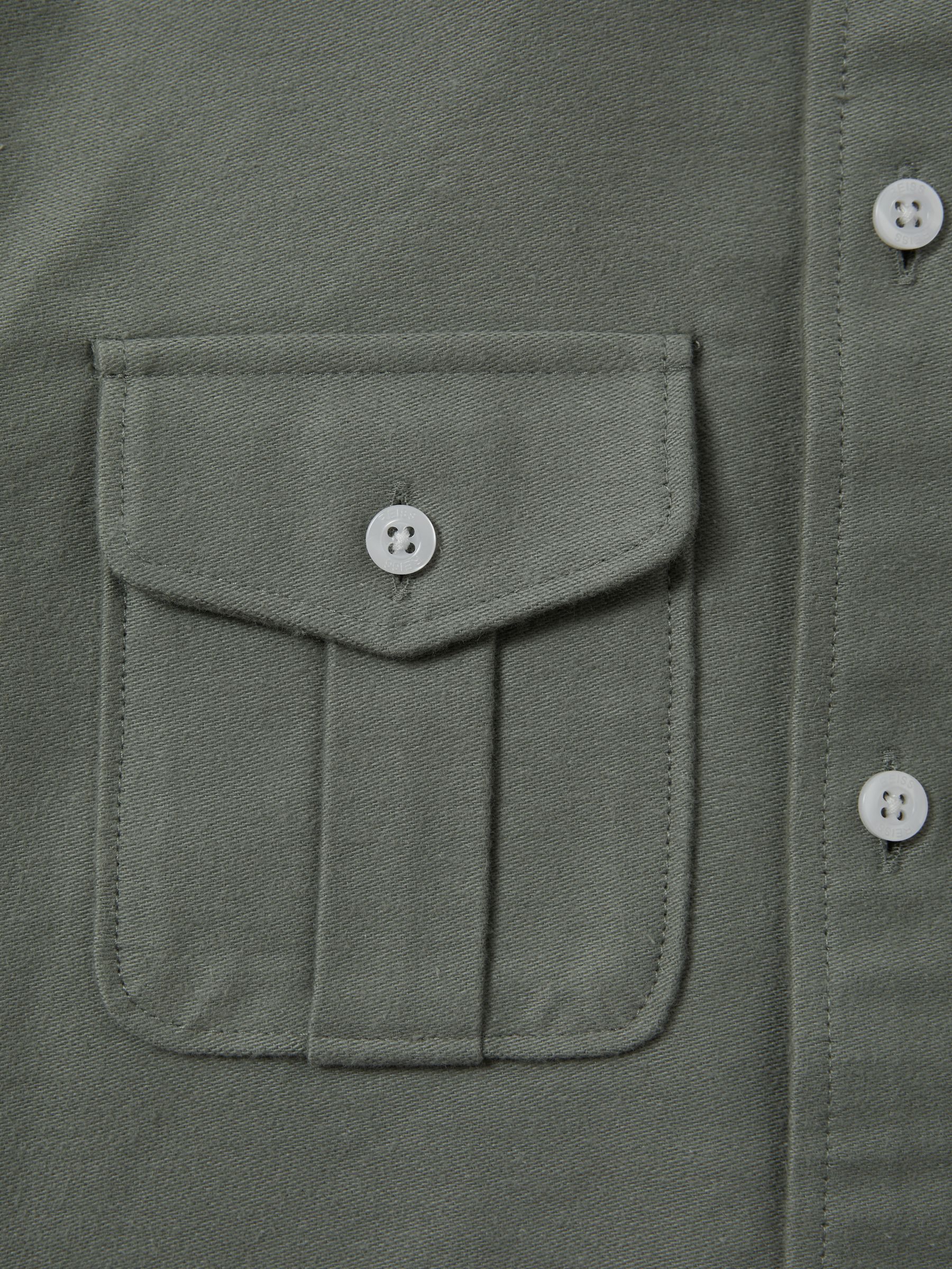 13-14 yrs Brushed Cotton Patch Pocket Overshirt in Pistachio - Image 4 of 4