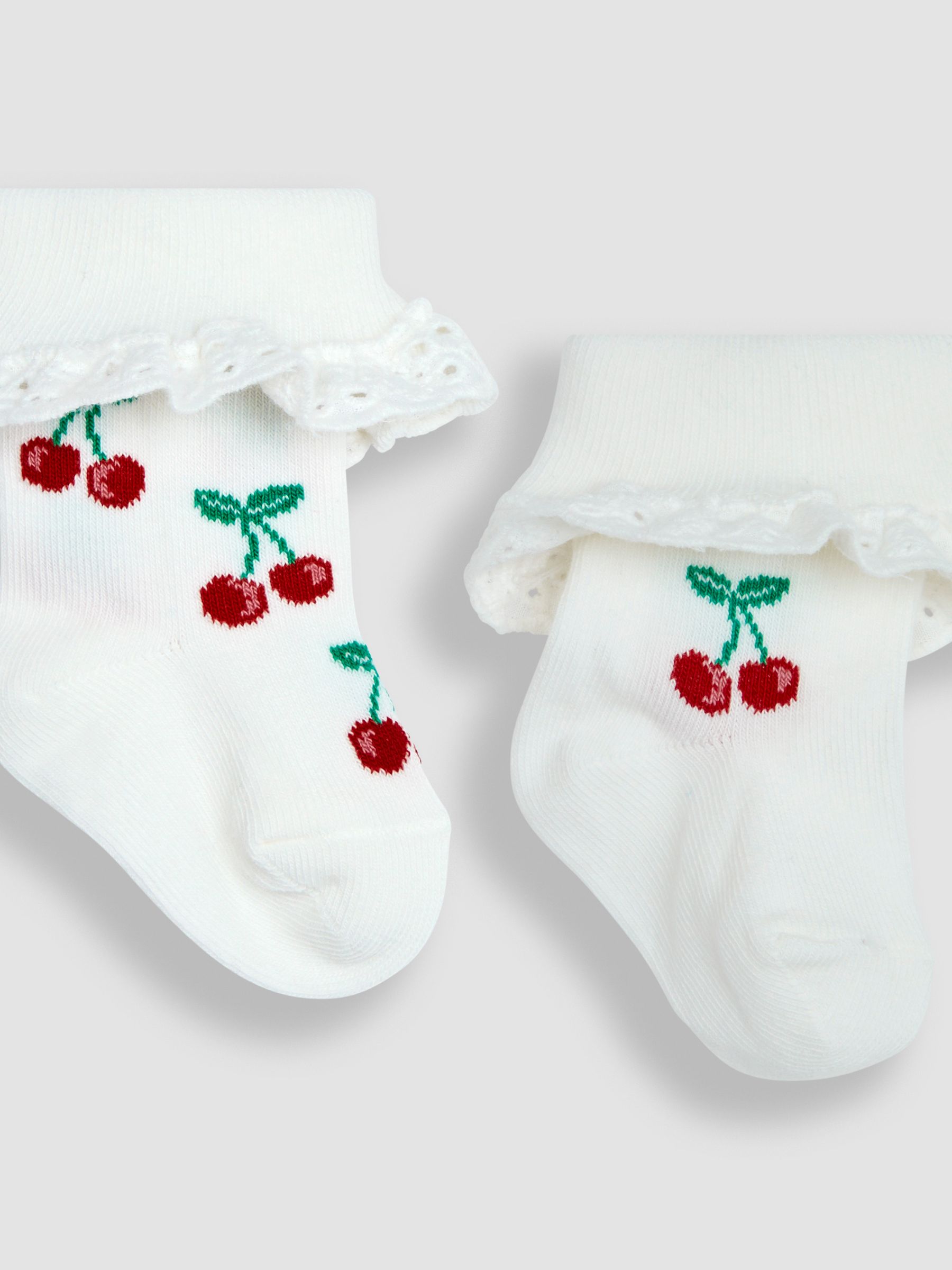 Cream Cherry 2-Pack Frilly Socks - Image 2 of 2