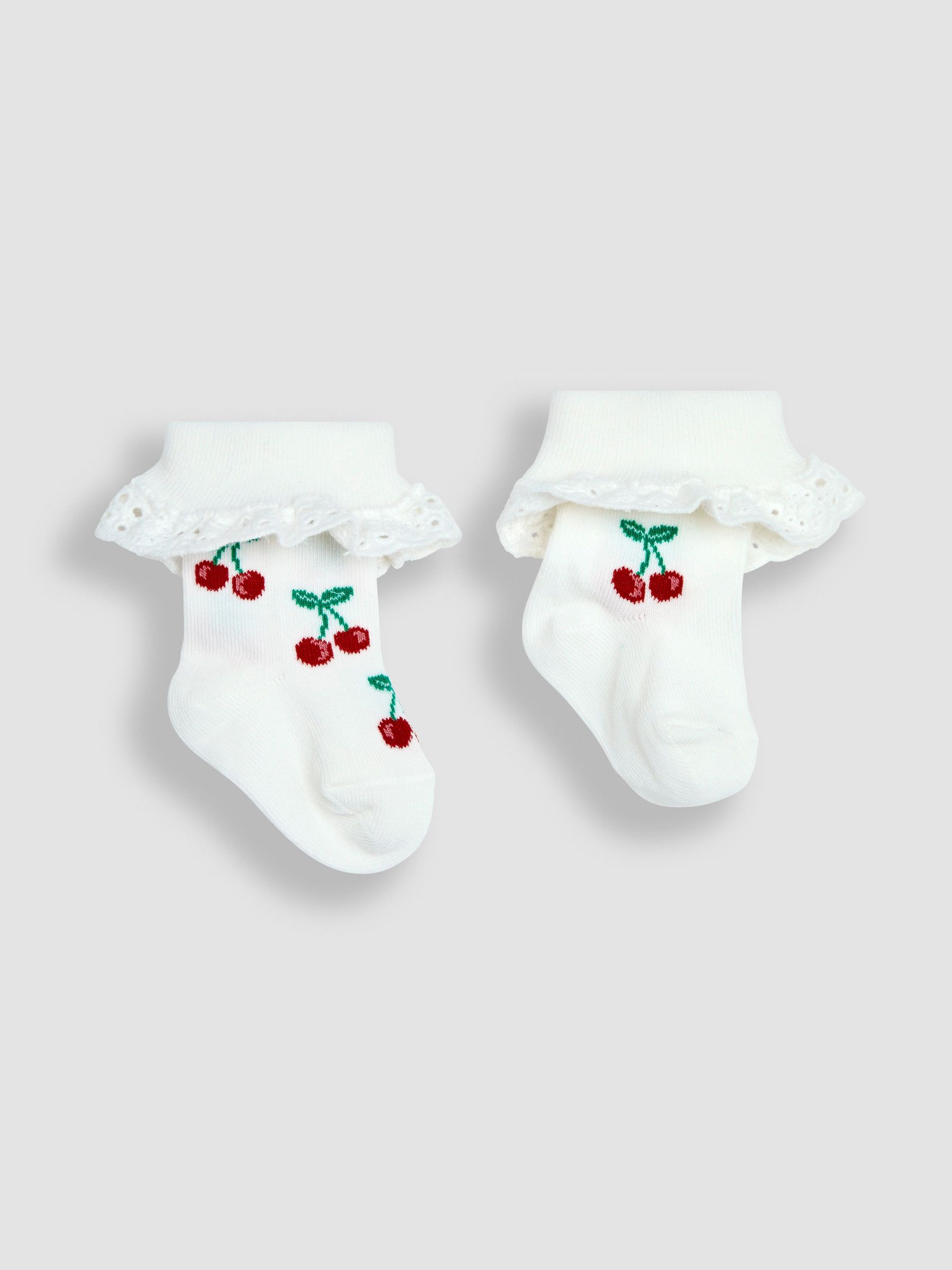 Cream Cherry 2-Pack Frilly Socks - Image 3 of 5