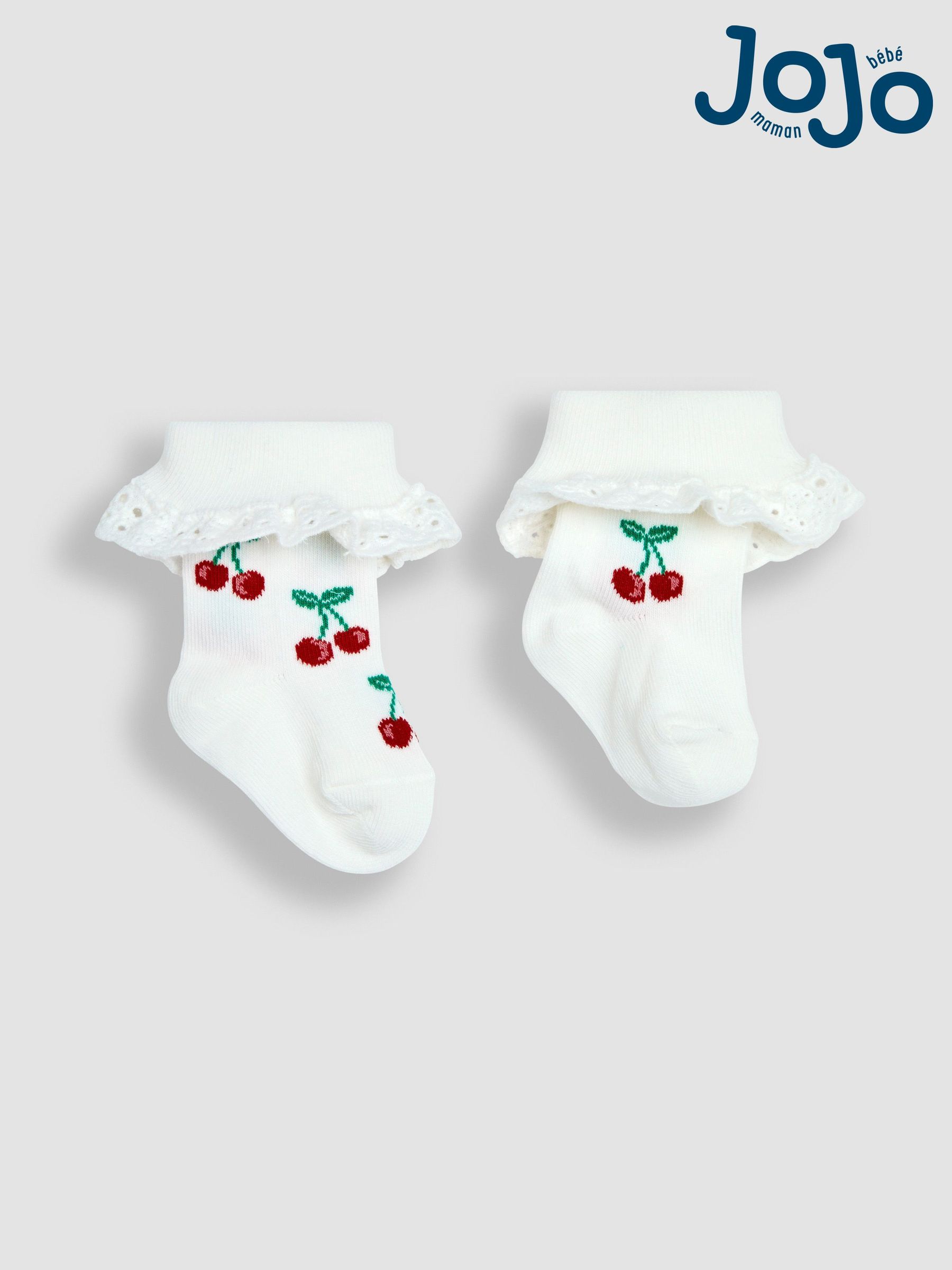 Cream Cherry 2-Pack Frilly Socks - Image 5 of 5