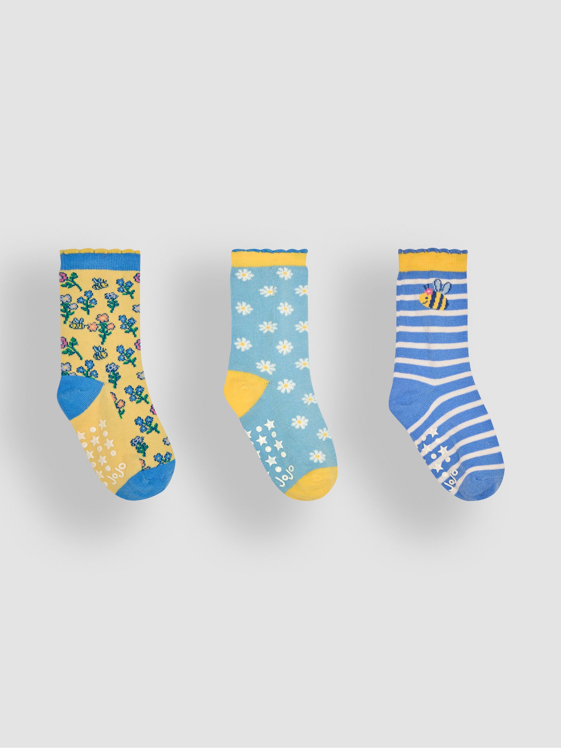 Yellow 3-Pack Bee Print Socks - Image 1 of 4