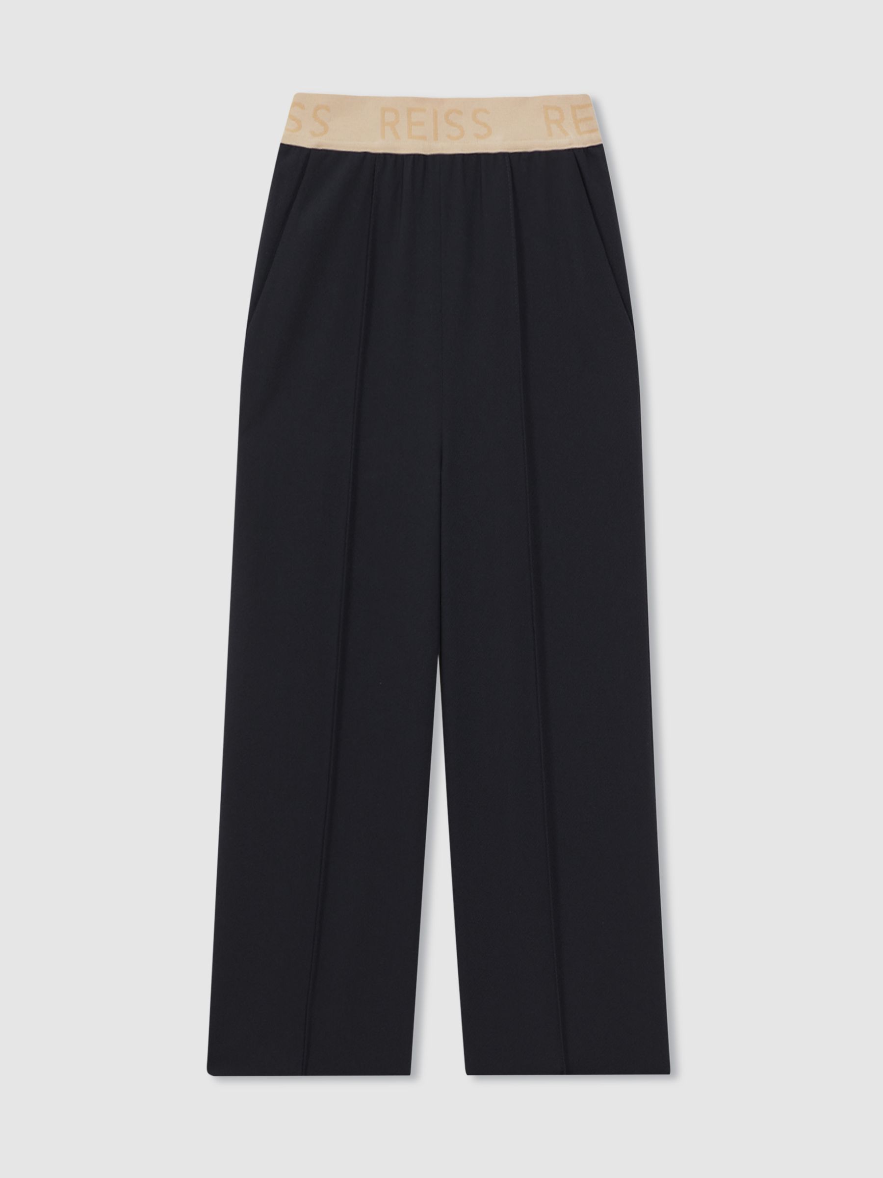 Teen Elasticated Wide Leg Trousers in Navy - Image 1 of 5