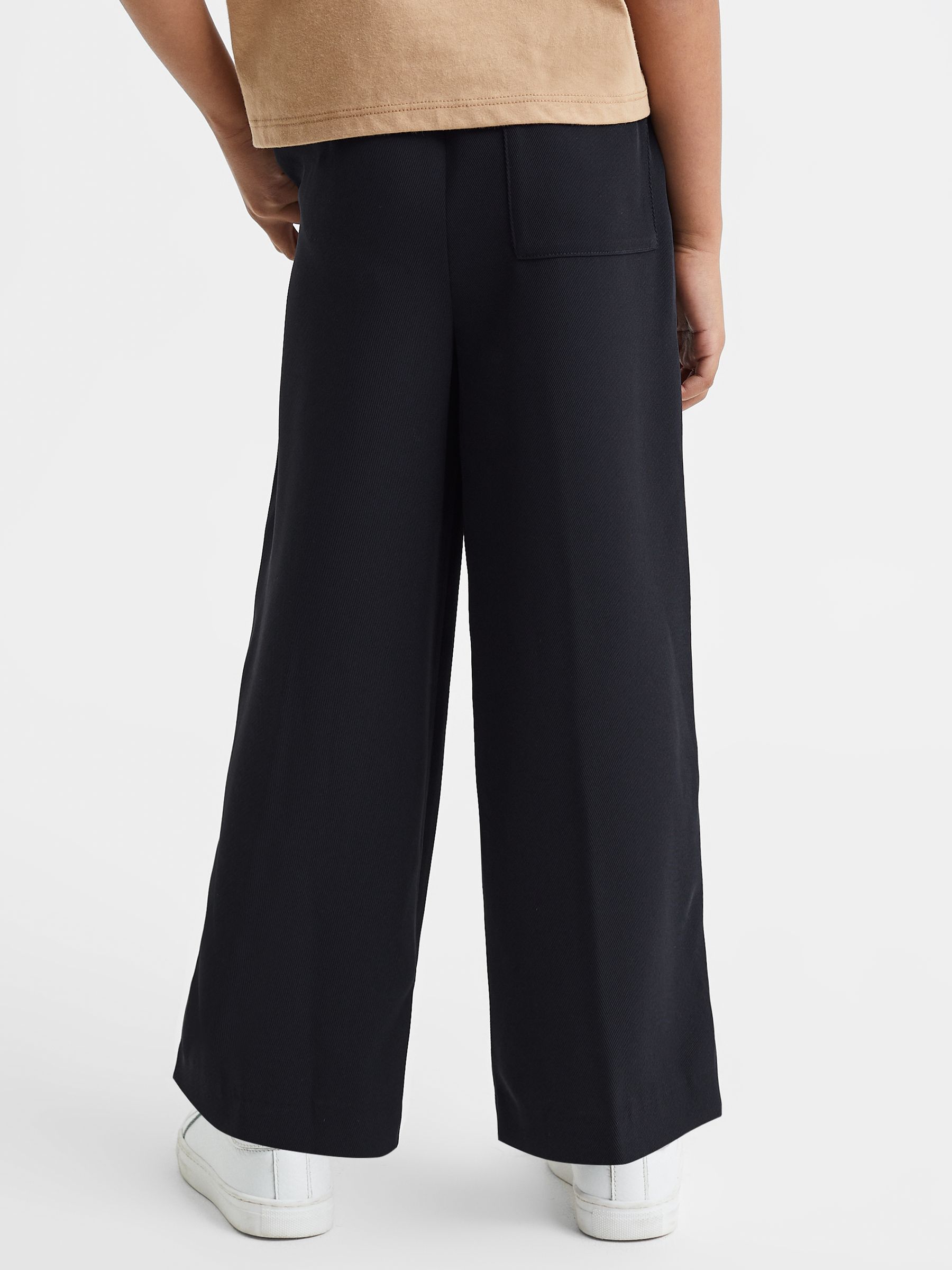 Teen Elasticated Wide Leg Trousers in Navy - Image 5 of 5