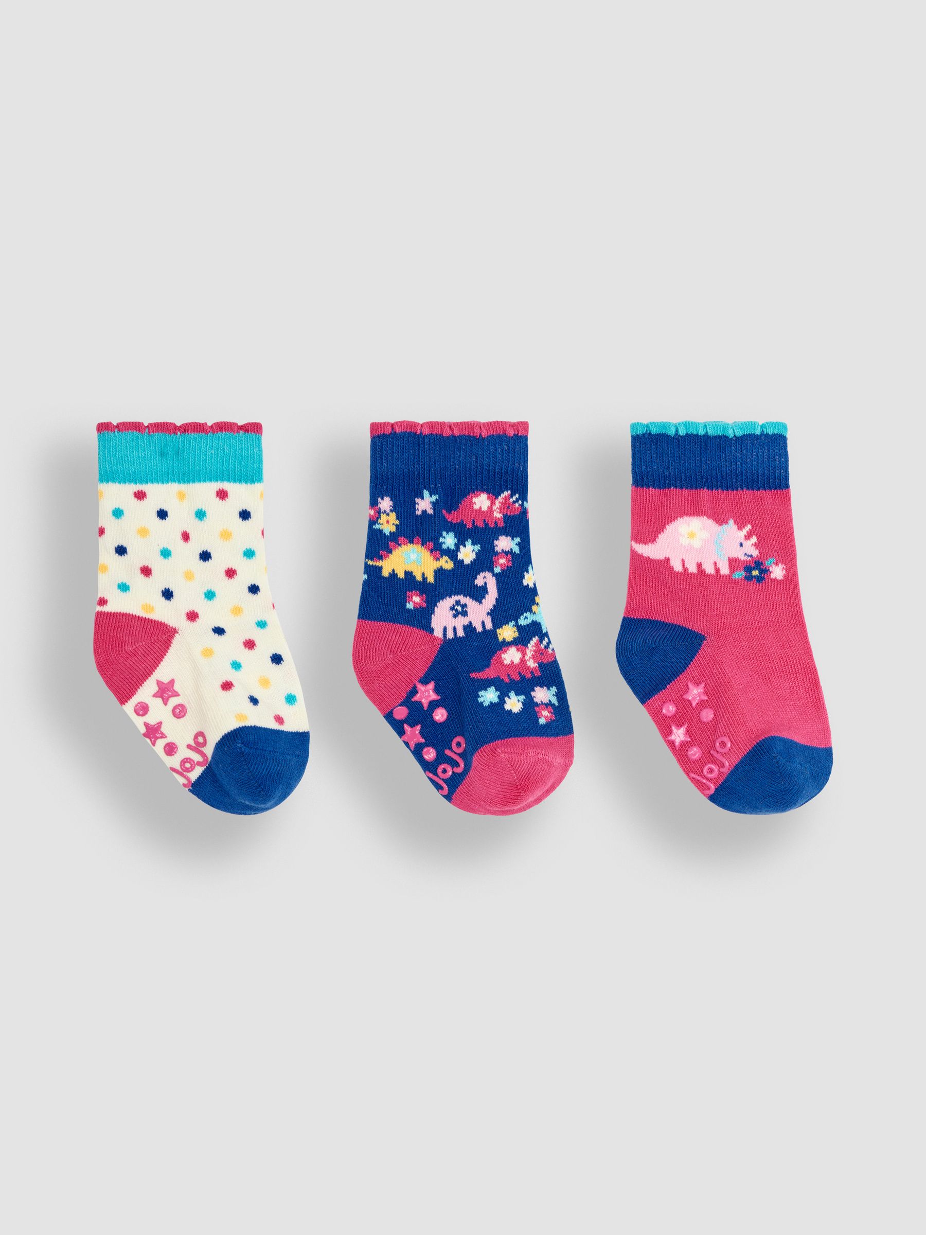 Pink 3-Pack Dino Socks - Image 1 of 4