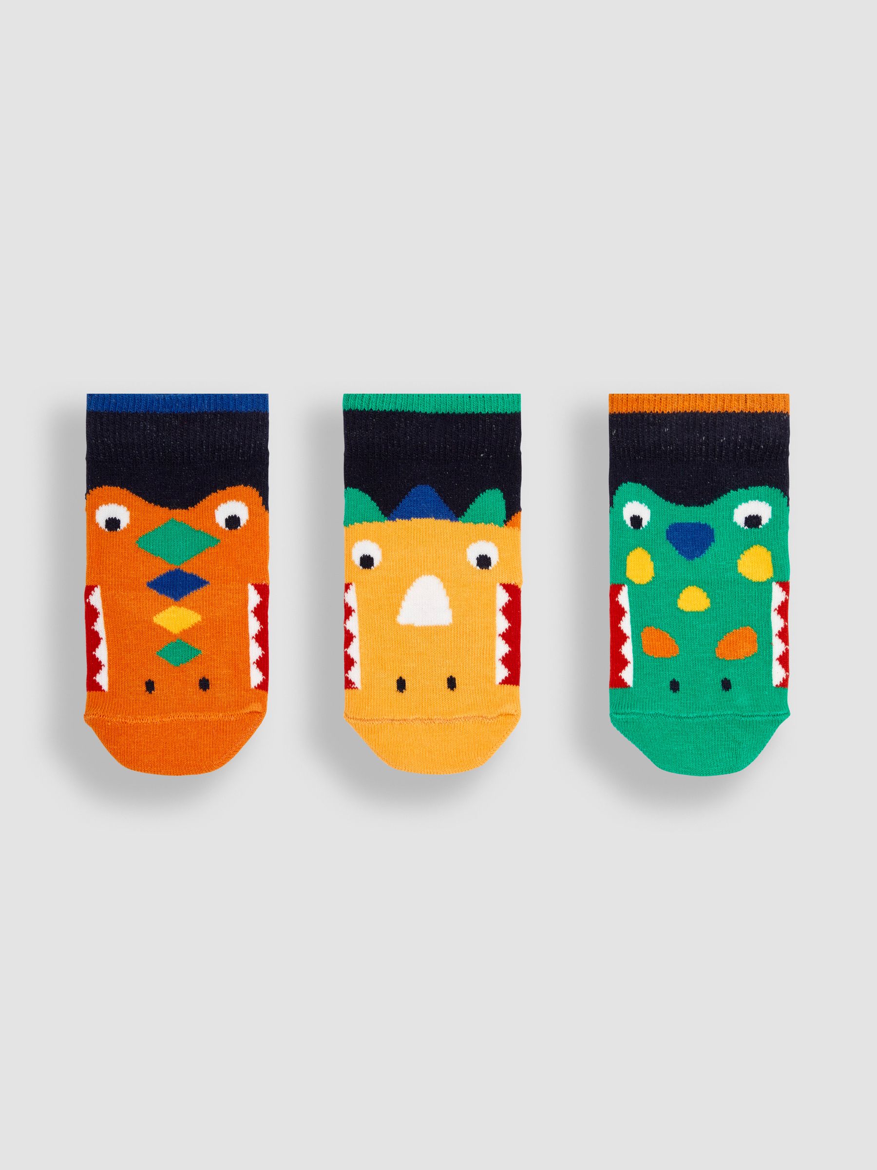 Navy Blue 3-Pack Dino Socks - Image 1 of 4