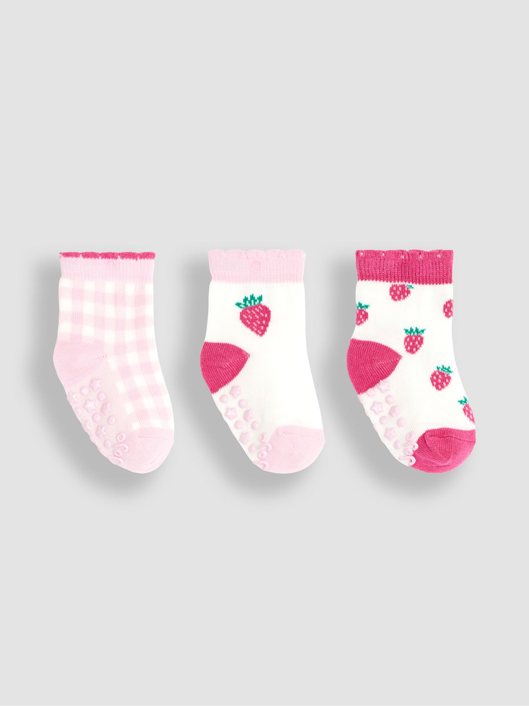 Pink Strawberry 3-Pack Fruit Socks - Image 1 of 4