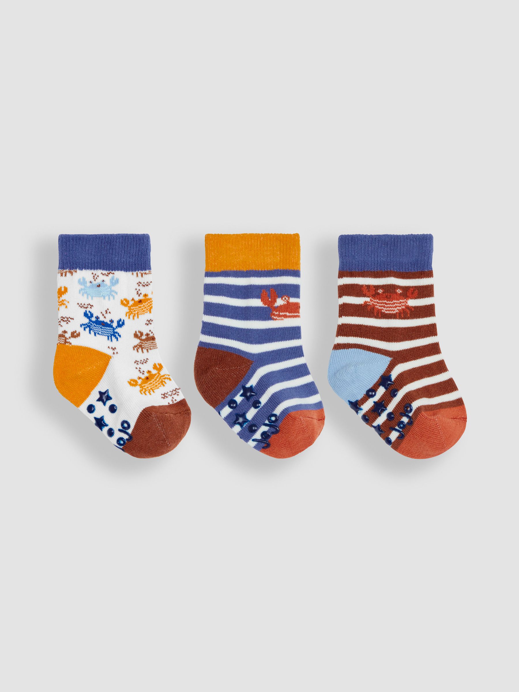 Orange 3-Pack Crab Socks - Image 1 of 5