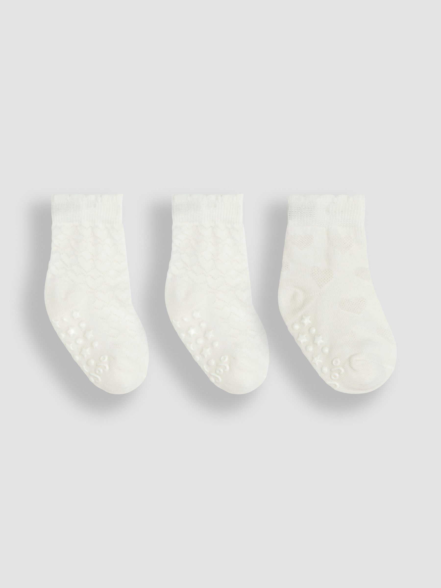 Cream 3-Pack Heart Socks - Image 1 of 4