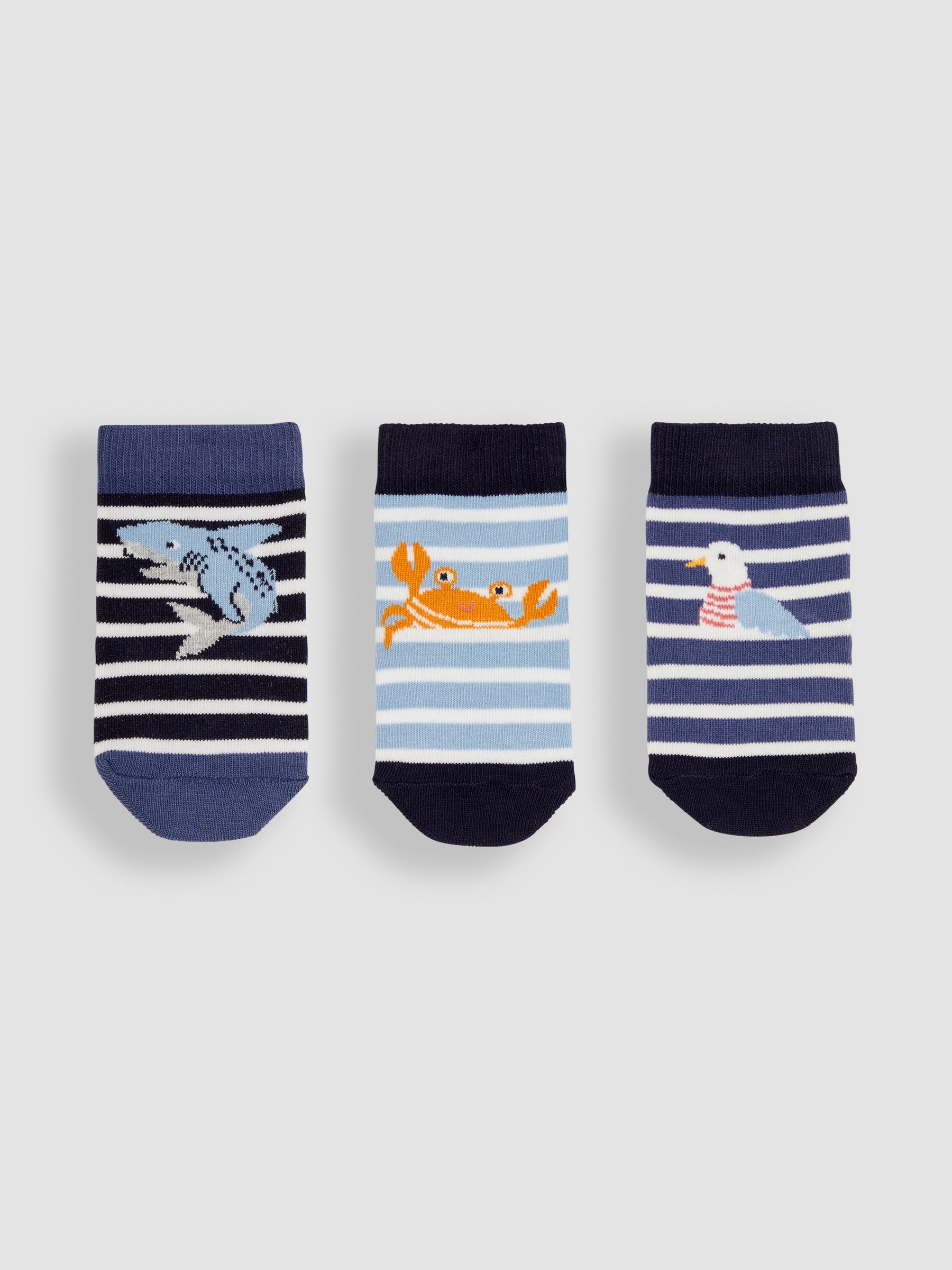 Navy Blue 3-Pack Nautical Socks - Image 1 of 4