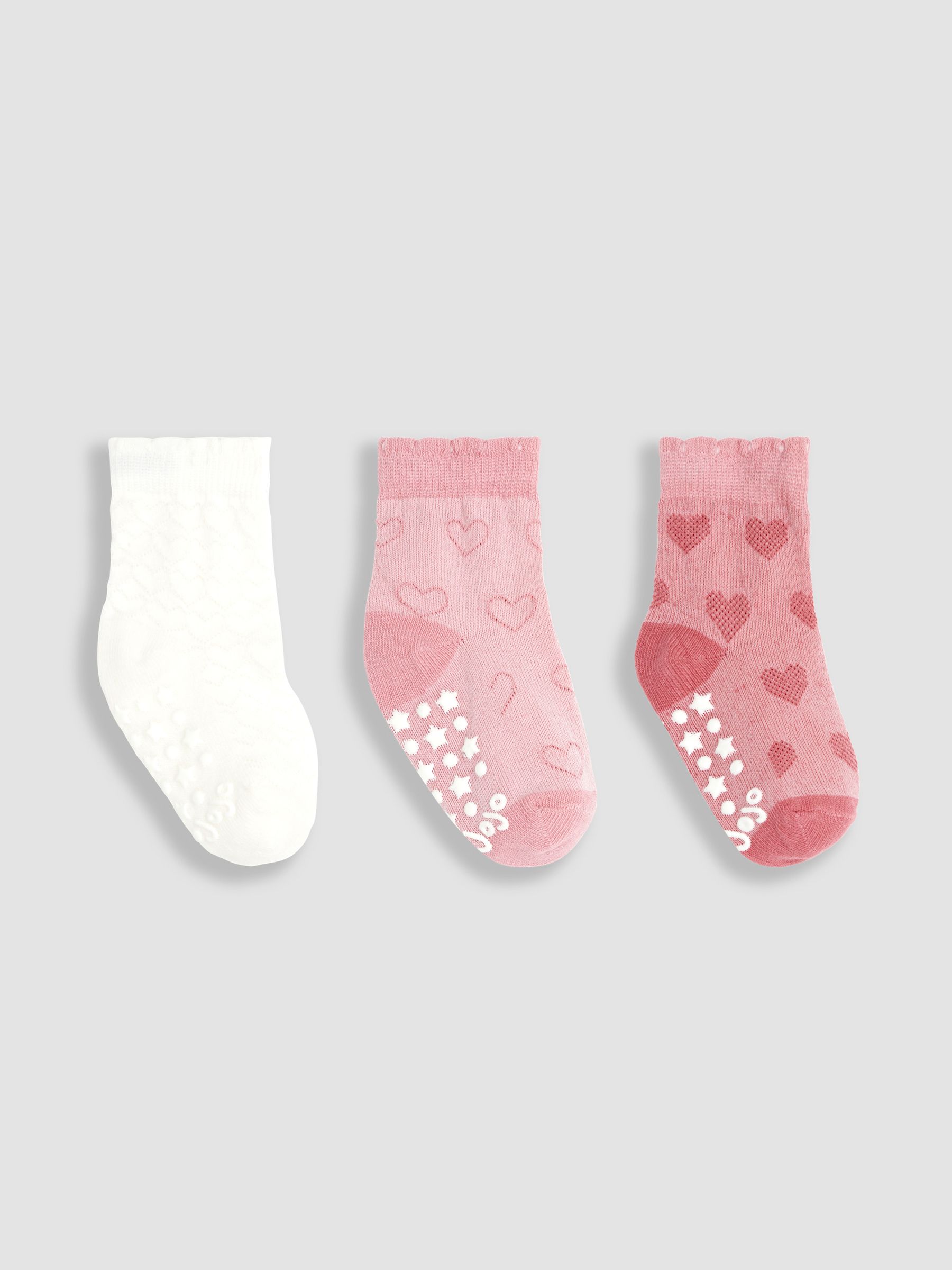 Pink 3-Pack Heart Socks - Image 1 of 4