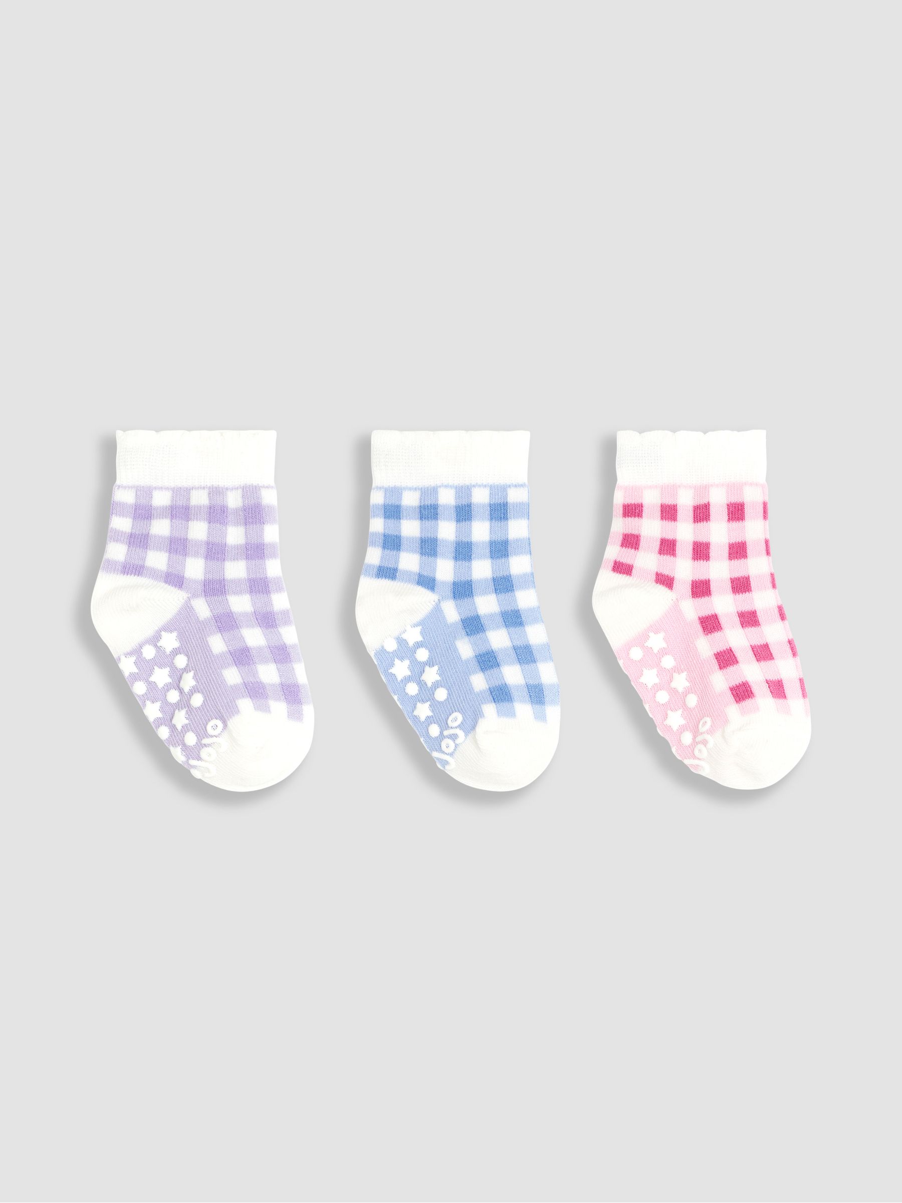 Cream 3-Pack Gingham Socks - Image 1 of 4