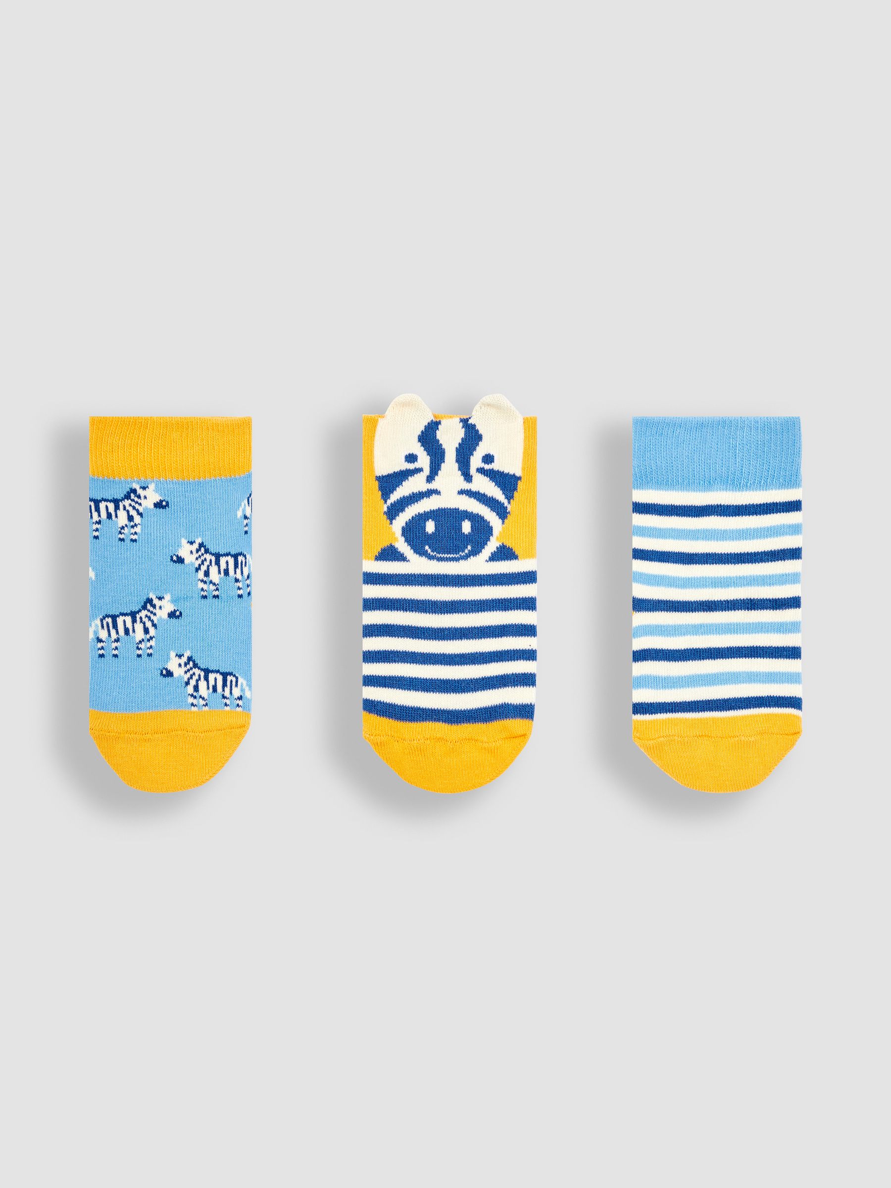 Yellow Zebra 3-Pack Safari Socks - Image 1 of 4