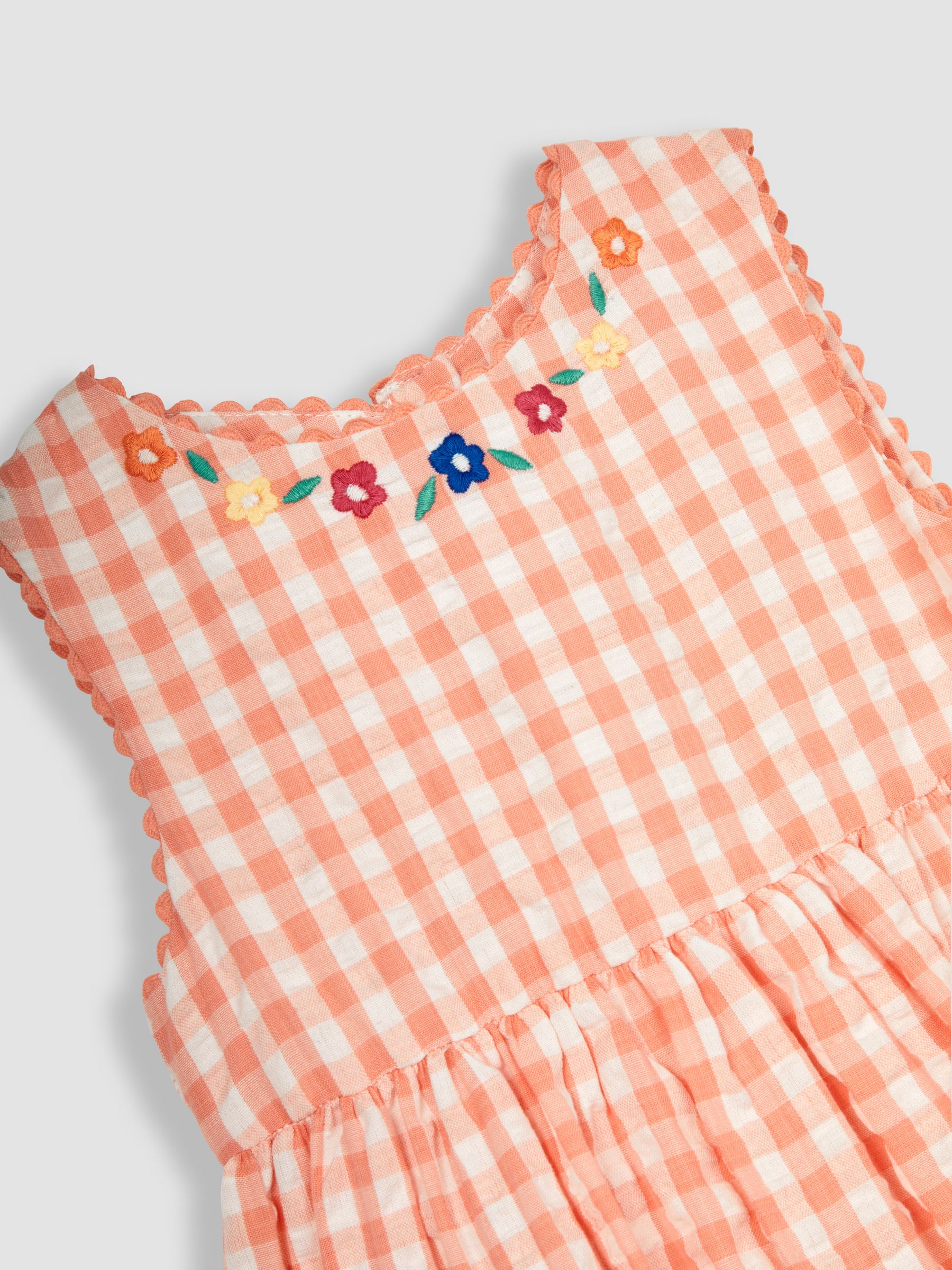 Orange Pineapple Appliqué Gingham Summer Dress - Image 4 of 5