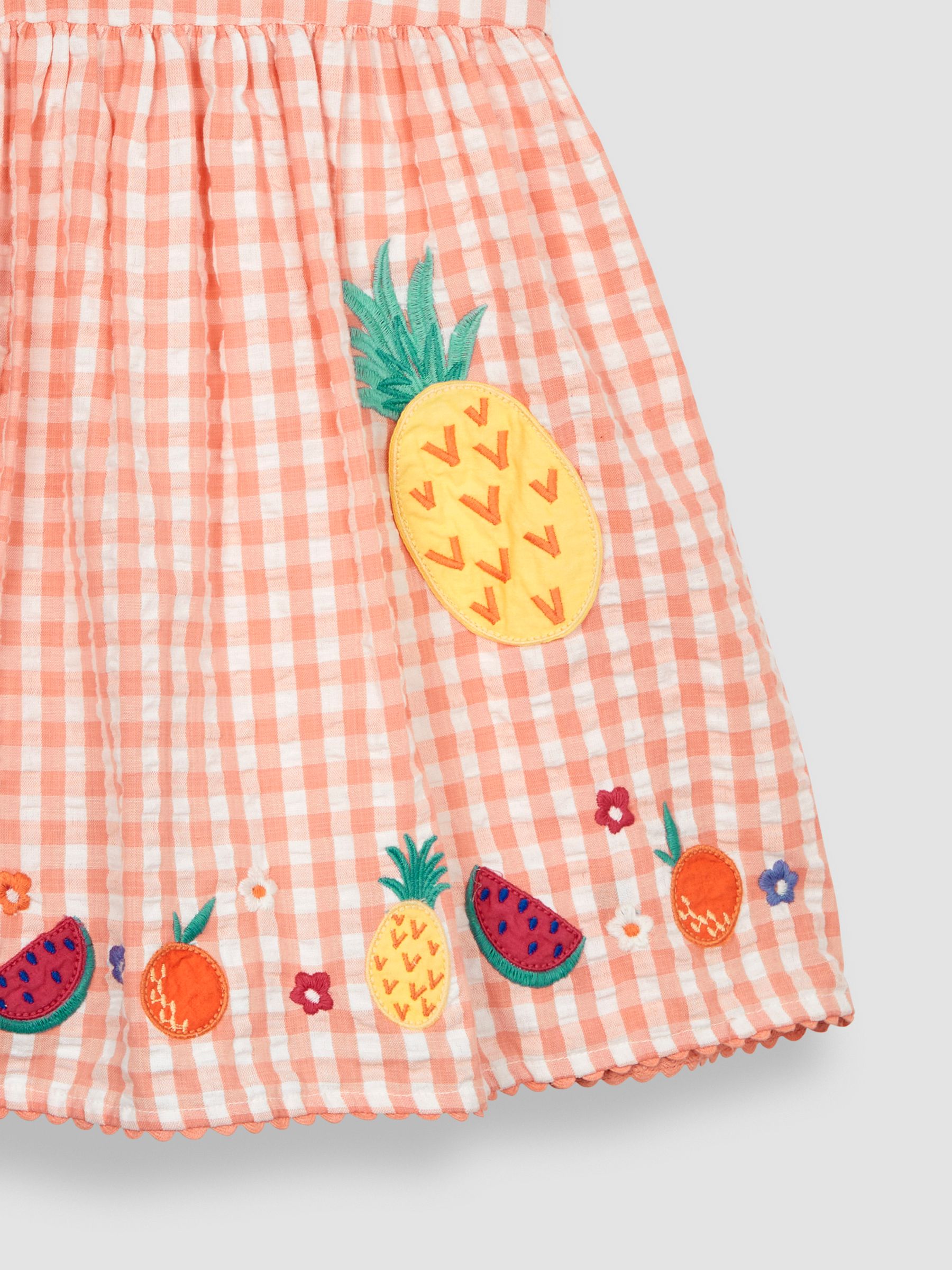 Orange Pineapple Appliqué Gingham Summer Dress - Image 5 of 5