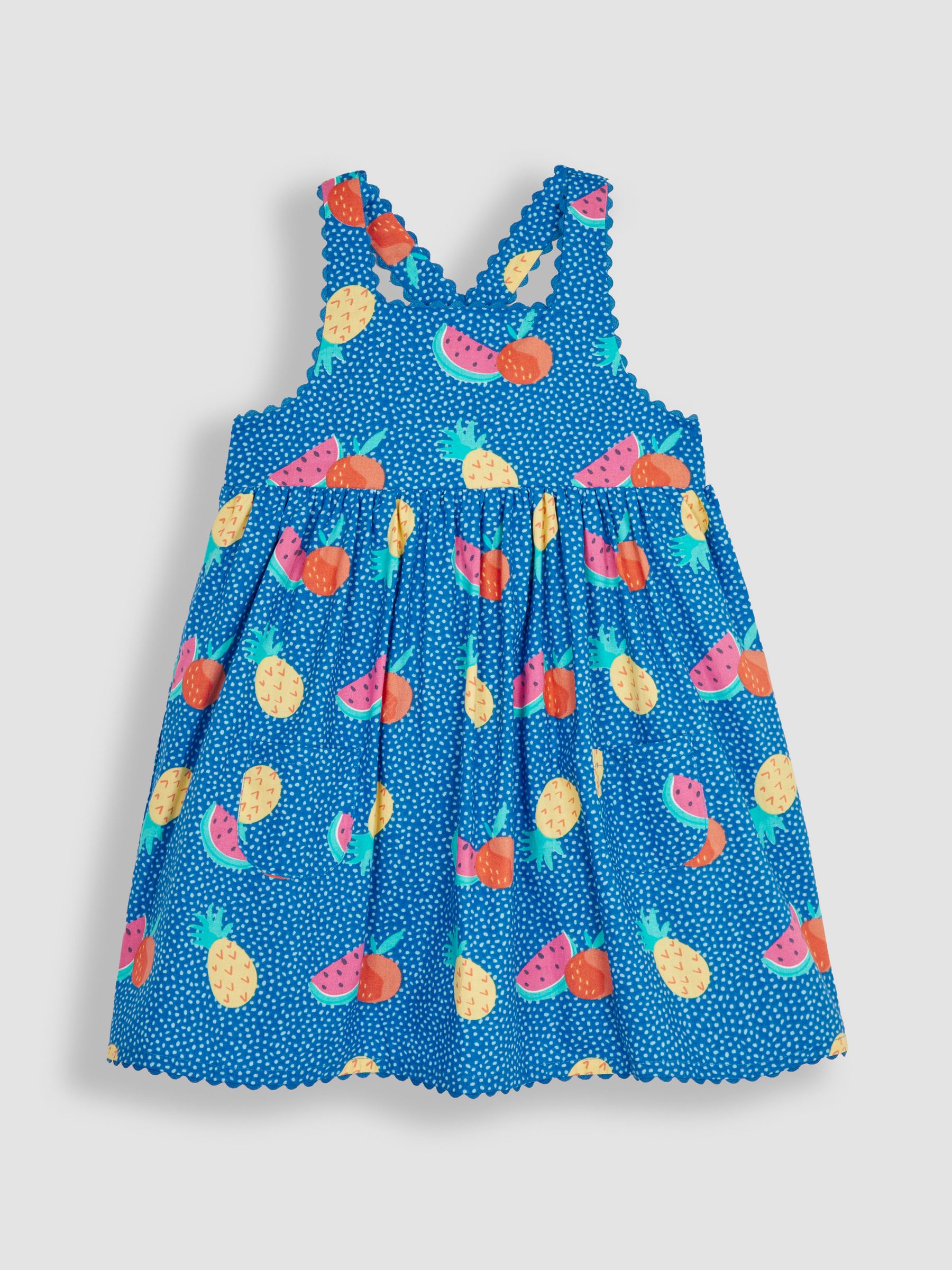 Blue Bright Fruits Cross Back Dress - Image 1 of 3