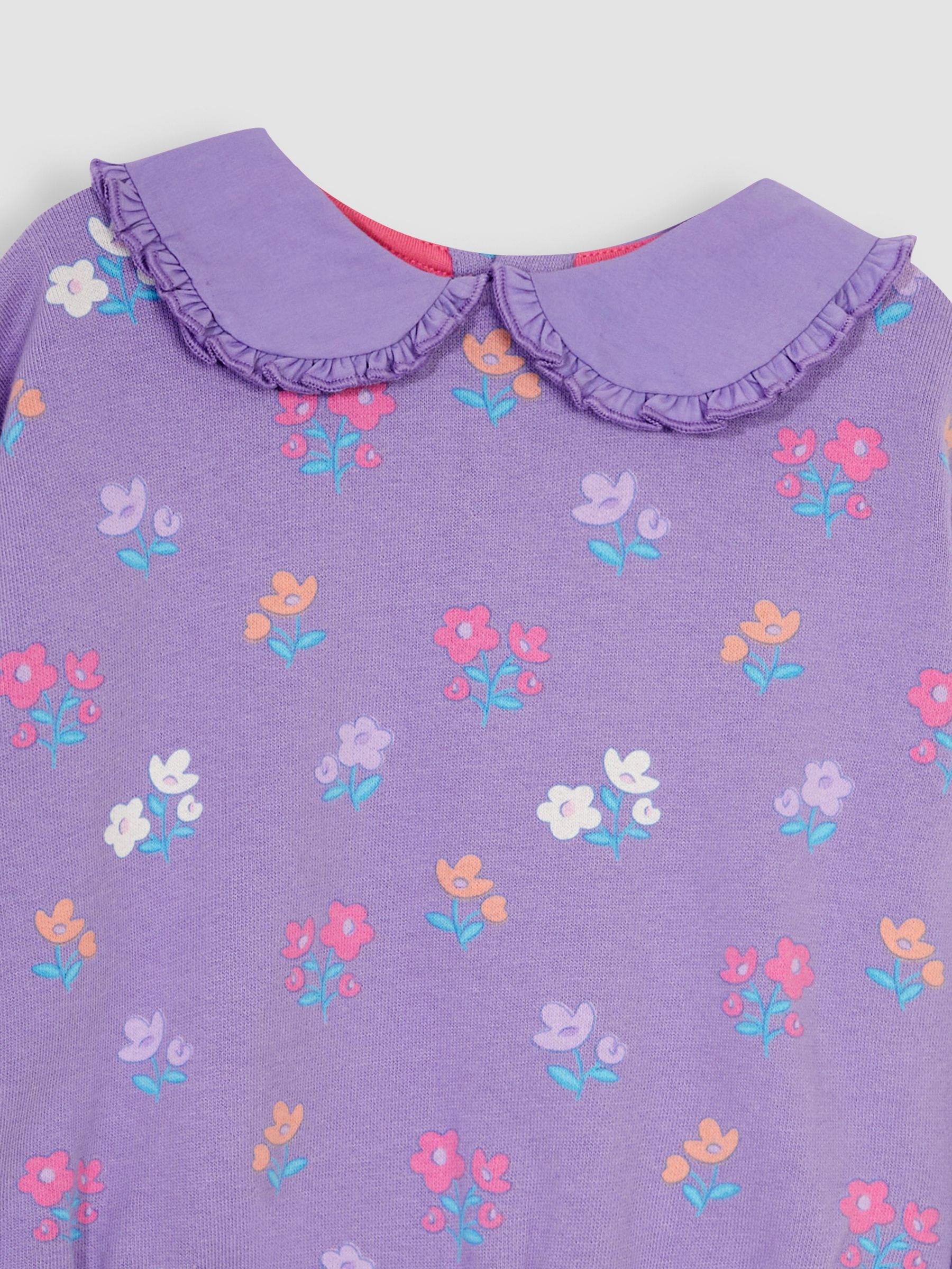 Lilac Pretty Floral Sweatshirt With Collar - Image 2 of 3