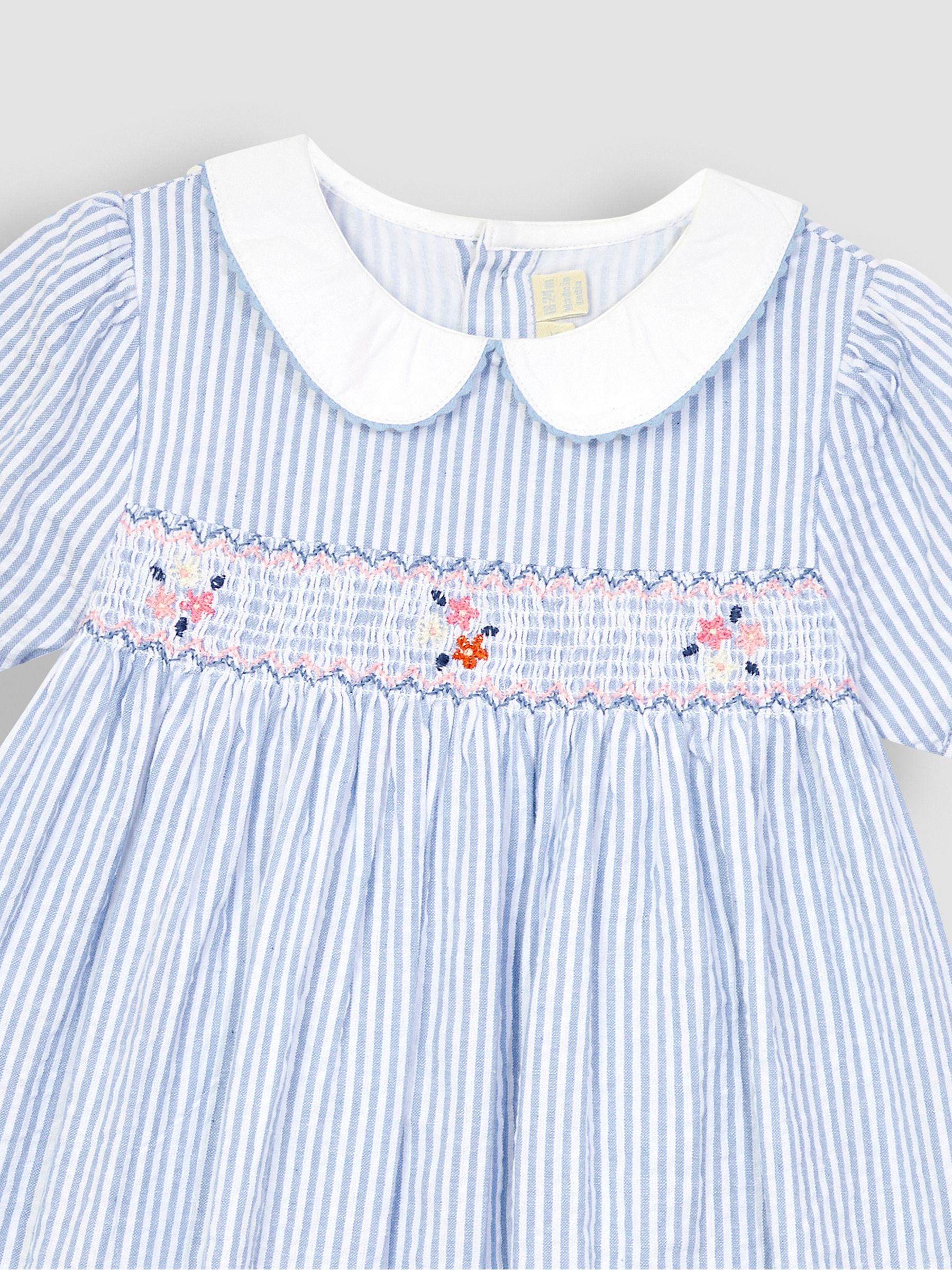 Blue Sailboat Embroidered Smocked Dress - Image 4 of 5
