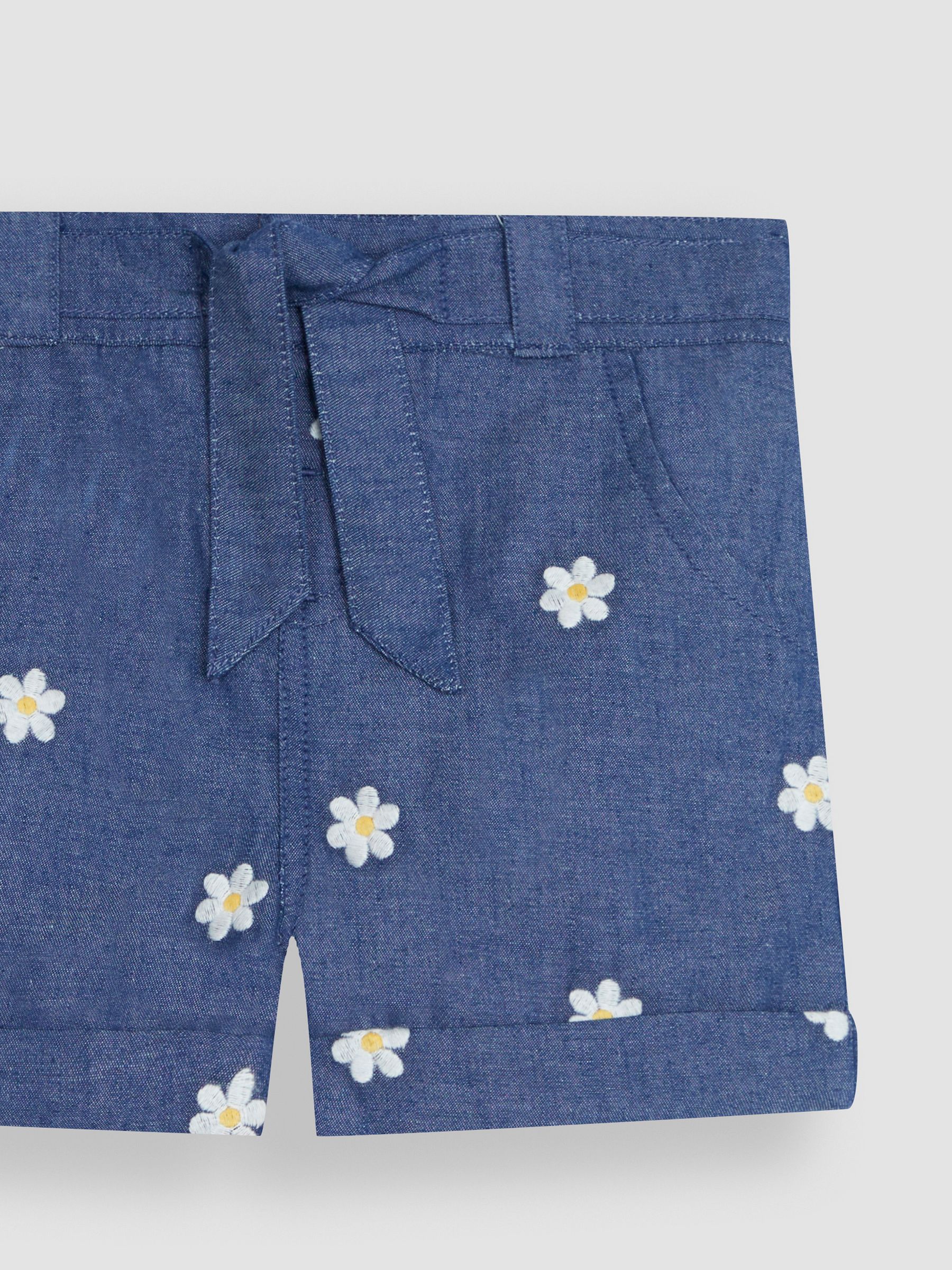 Chambray Daisy Embroidered Pretty Shorts - Image 4 of 5