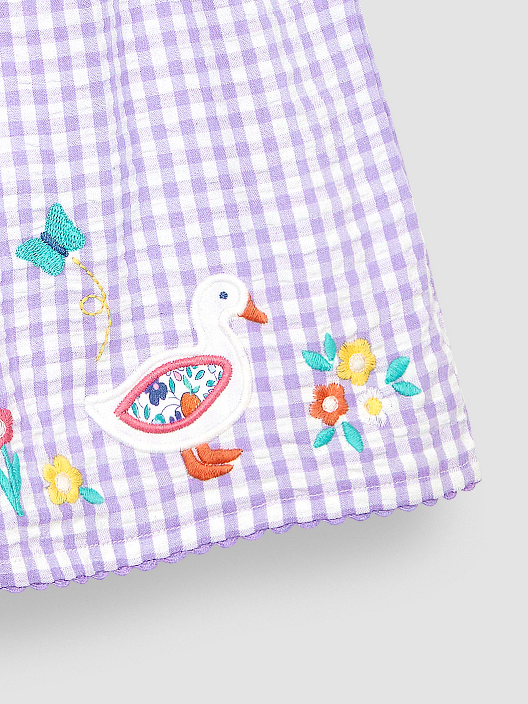 Lilac Purple Duck Appliqué Gingham Summer Dress - Image 3 of 3