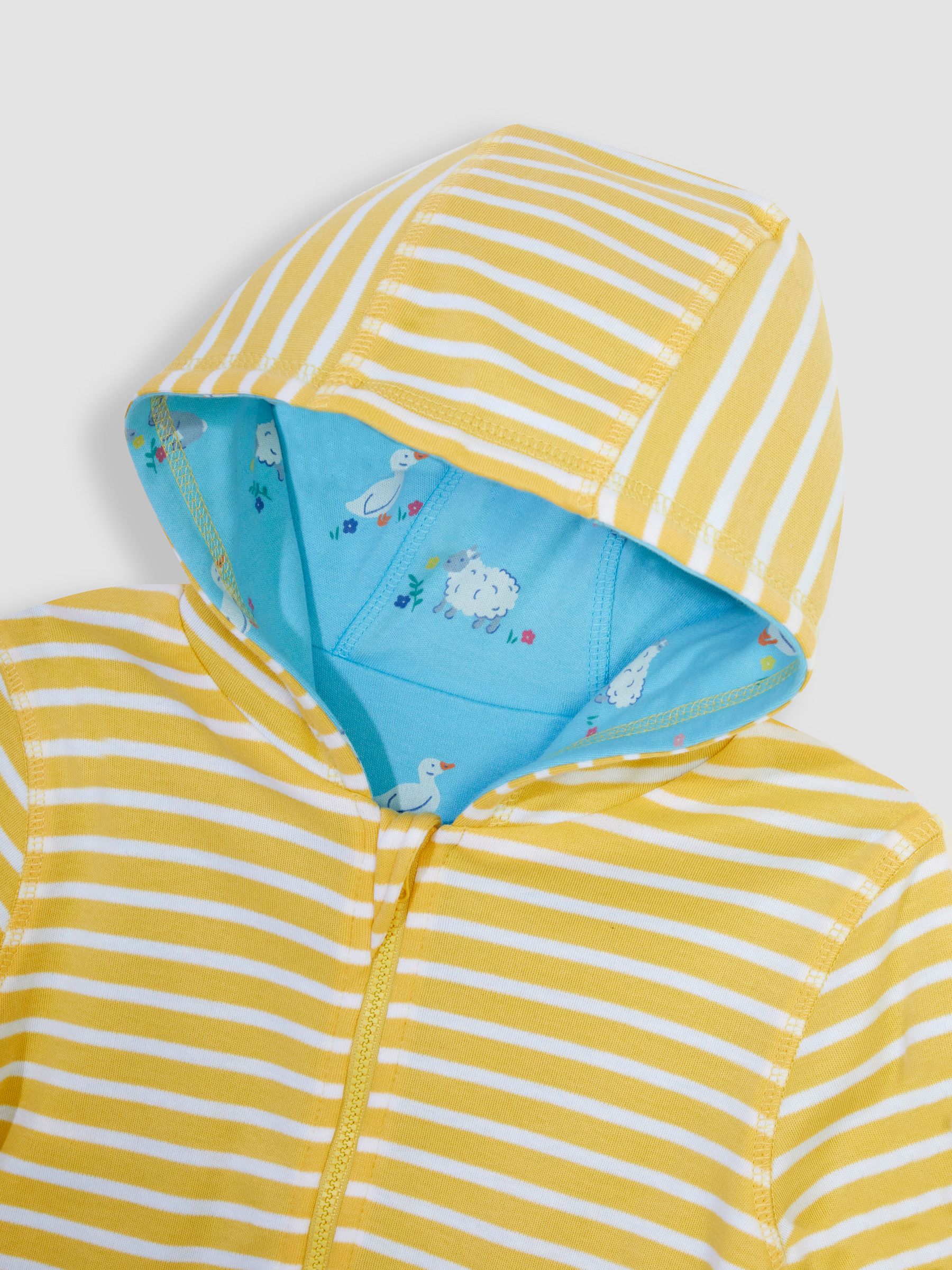 Yellow Duck & Friends Appliqué Reversible Jersey Hoodie - Image 3 of 7