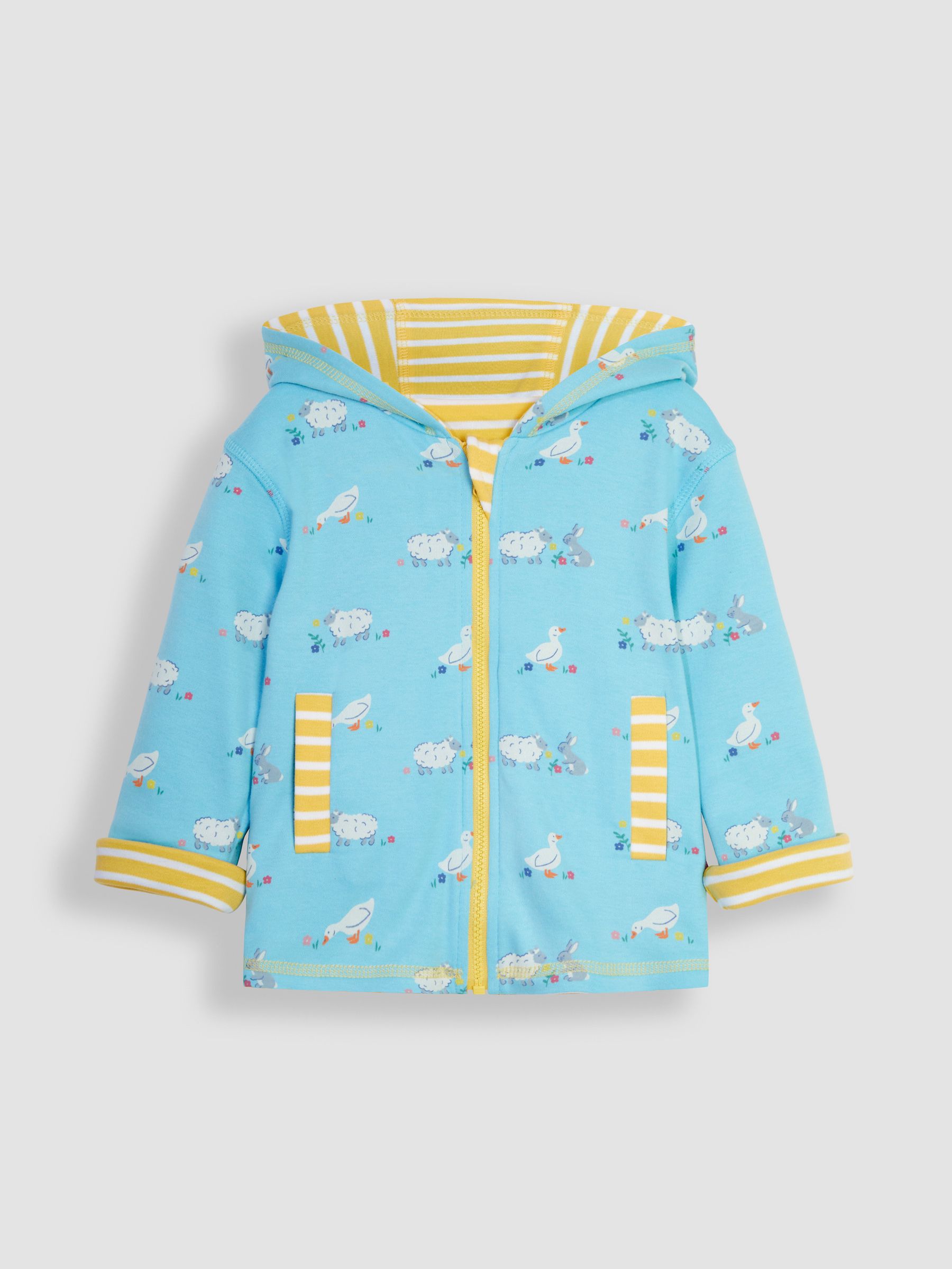 Yellow Duck & Friends Appliqué Reversible Jersey Hoodie - Image 4 of 7