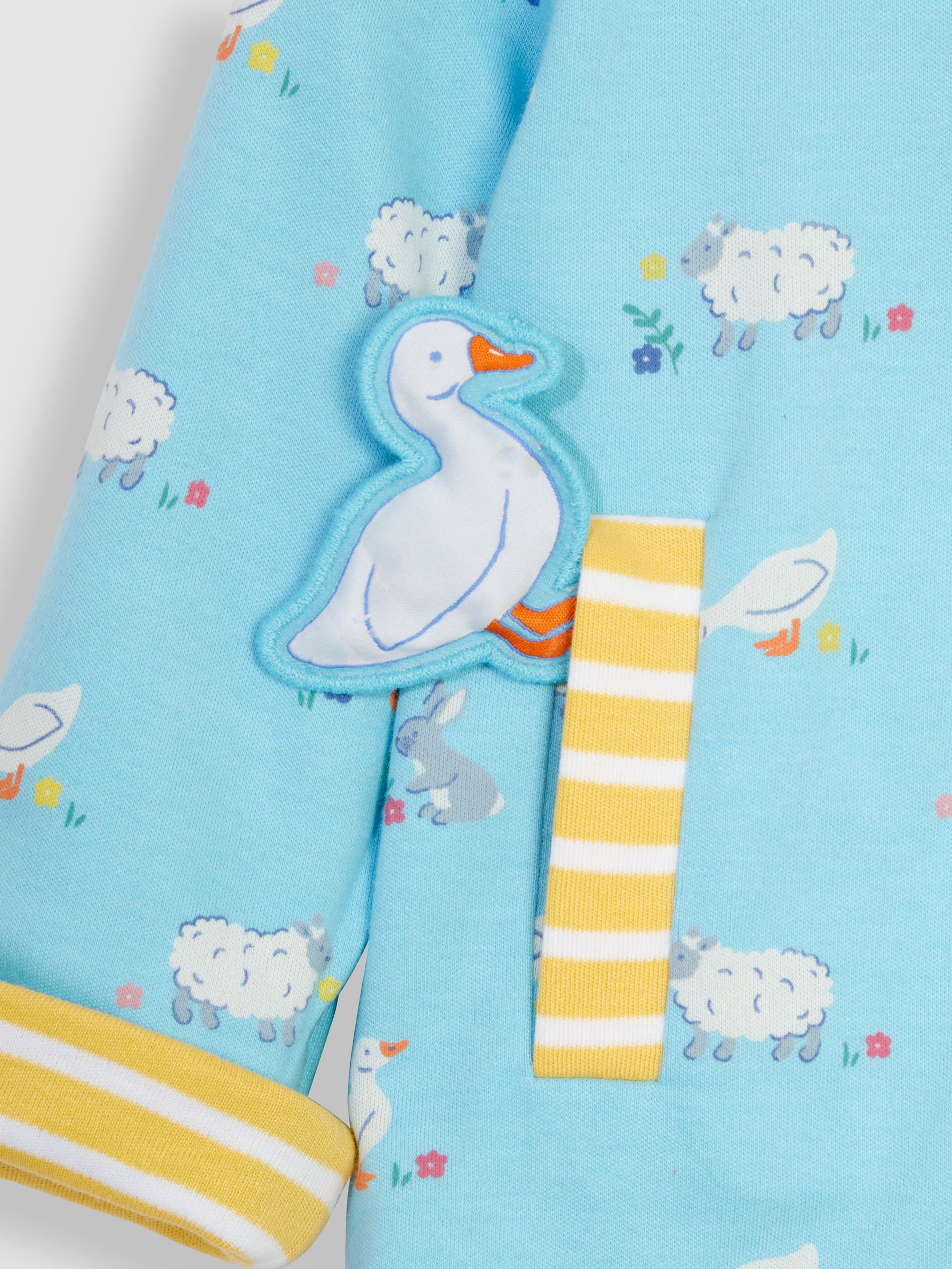 Yellow Duck & Friends Appliqué Reversible Jersey Hoodie - Image 5 of 7