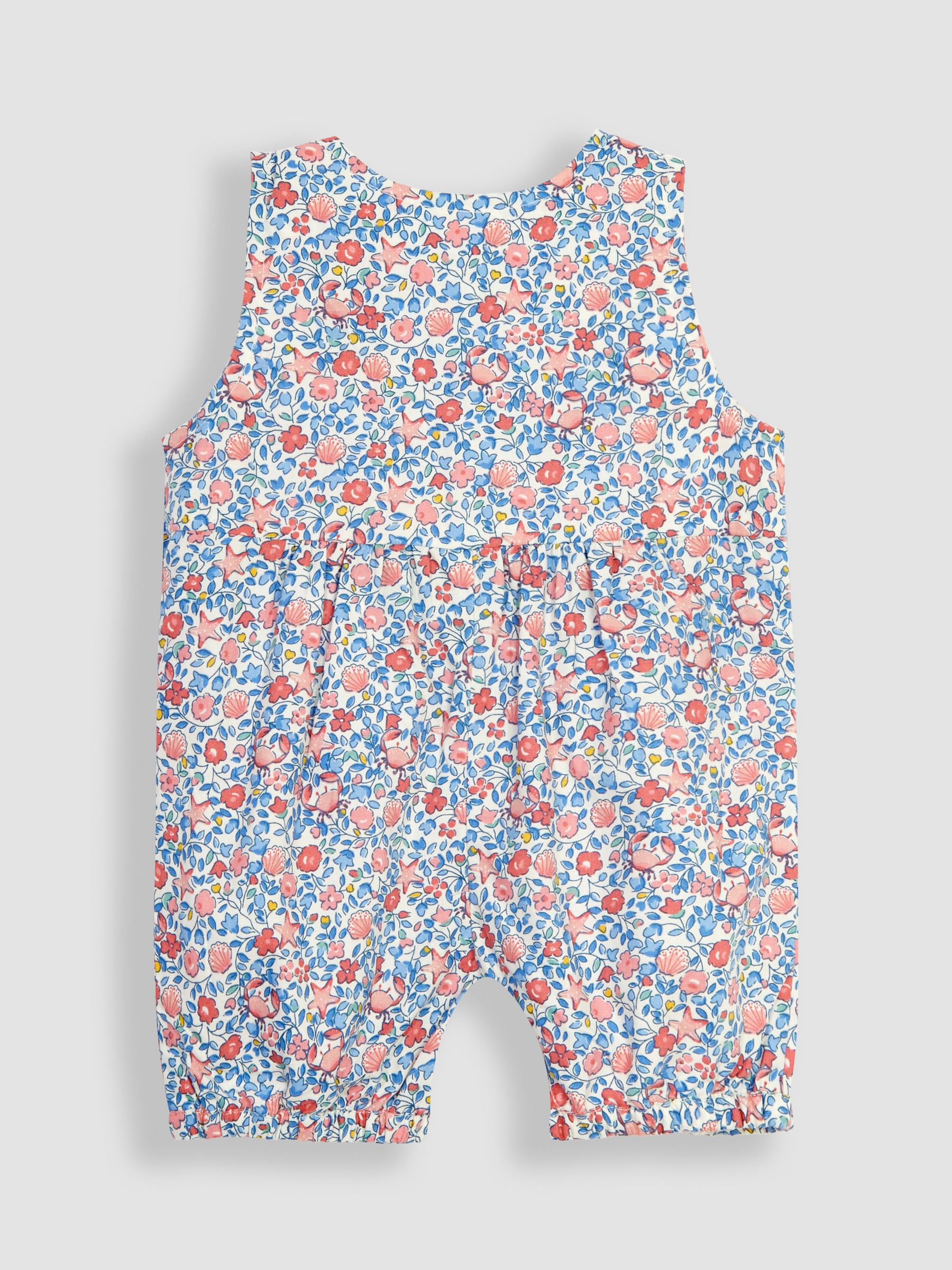 Blue Seashell Appliqué Pocket Ditsy Floral Dungarees - Image 2 of 3