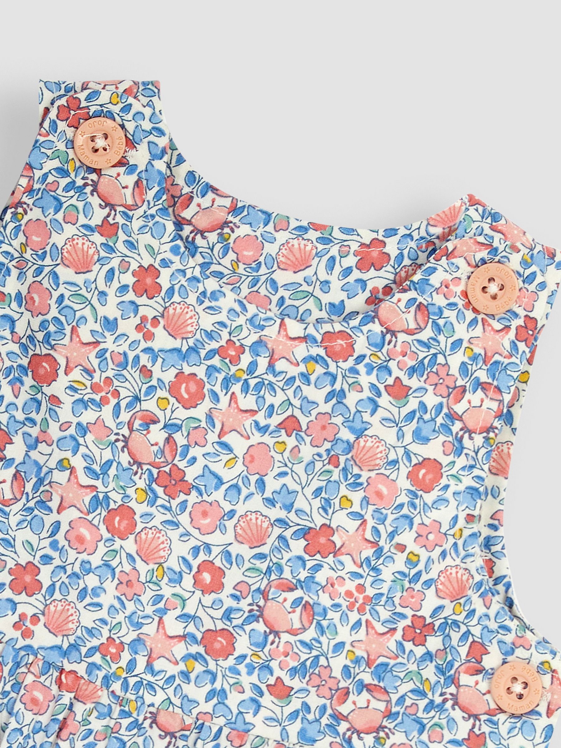 Blue Seashell Appliqué Pocket Ditsy Floral Dungarees - Image 3 of 3