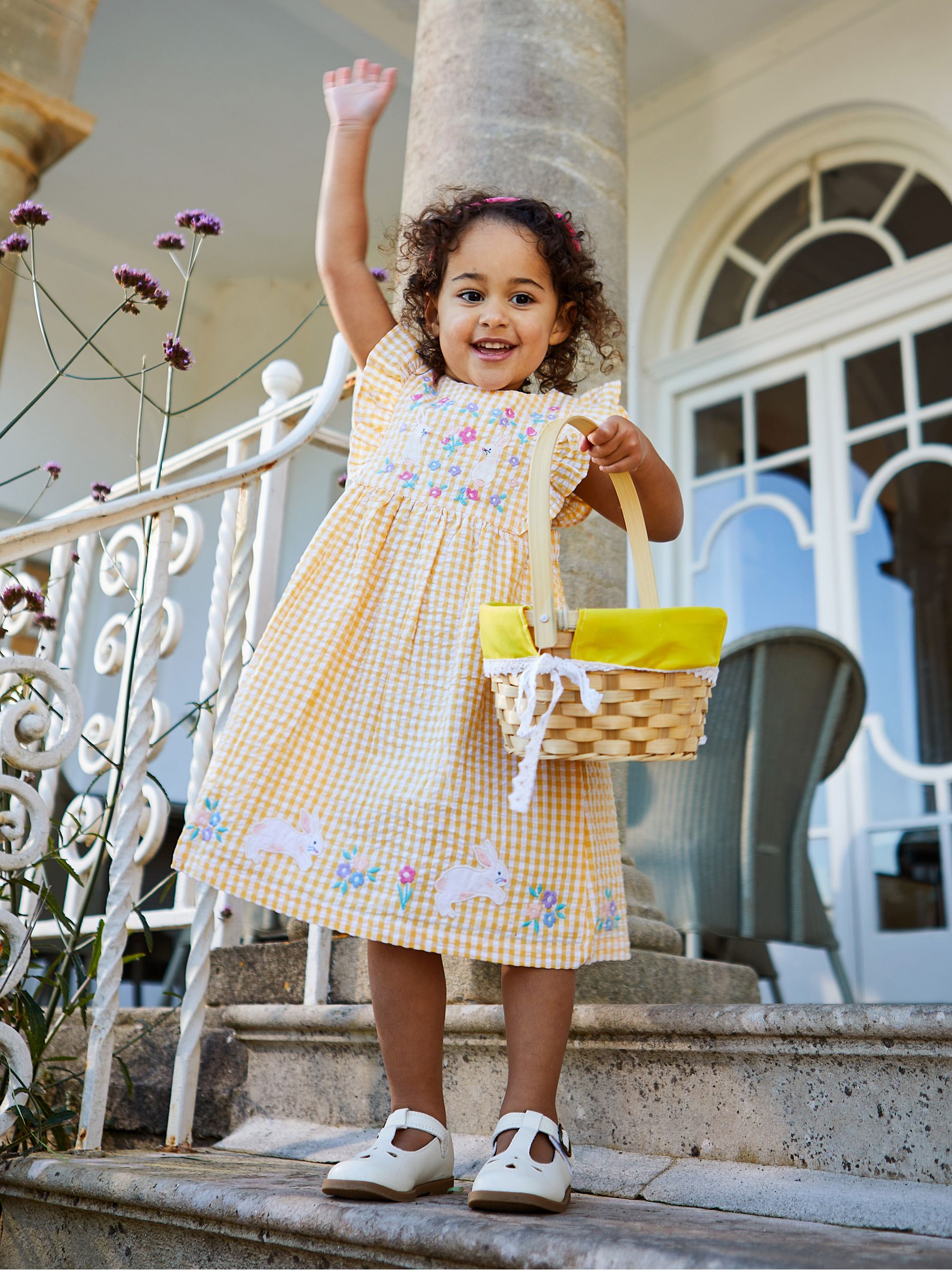 Yellow Bunny Gingham Appliqué Pretty Summer Dress - Image 2 of 6