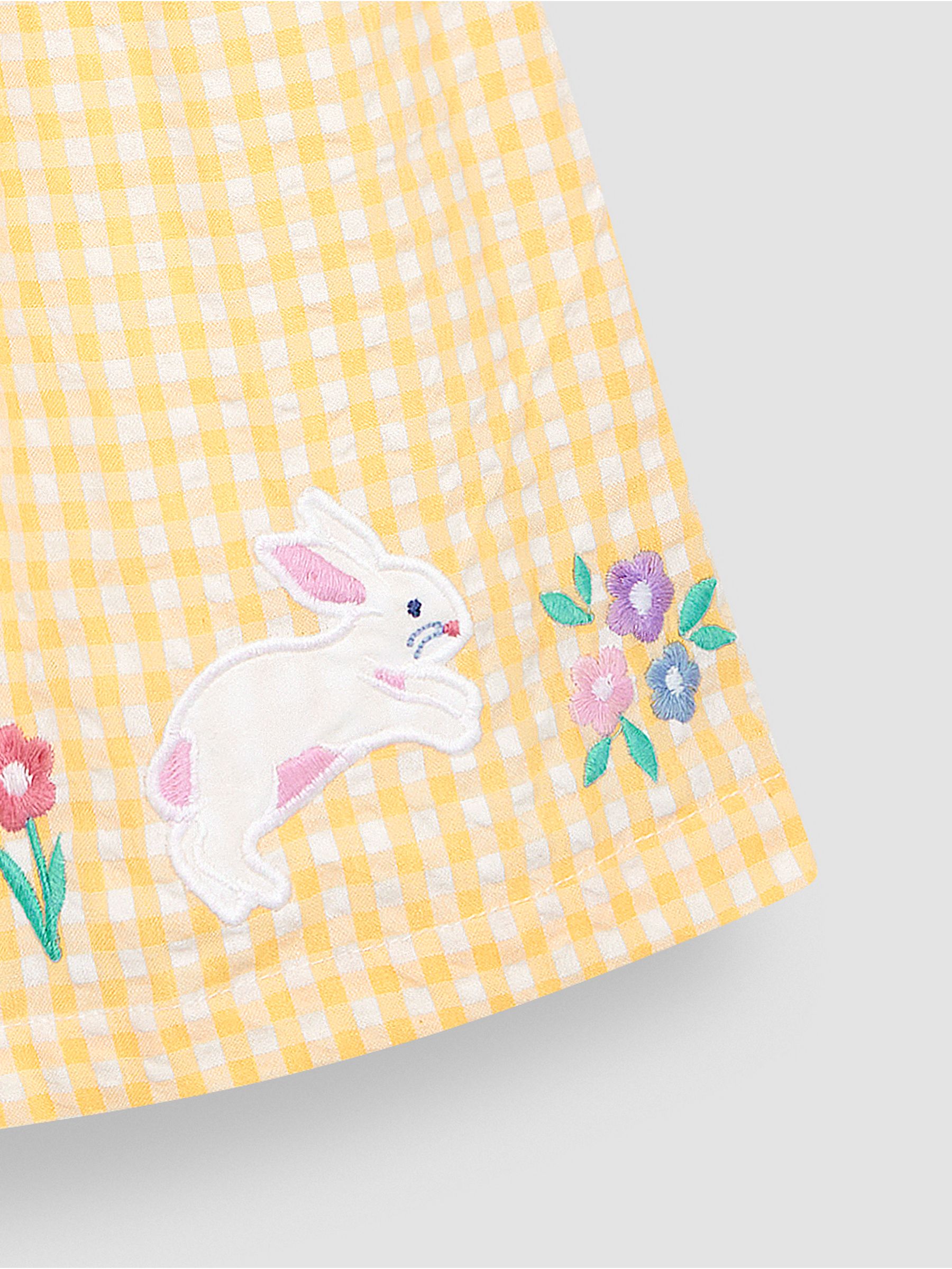 Yellow Bunny Gingham Appliqué Pretty Summer Dress - Image 5 of 6