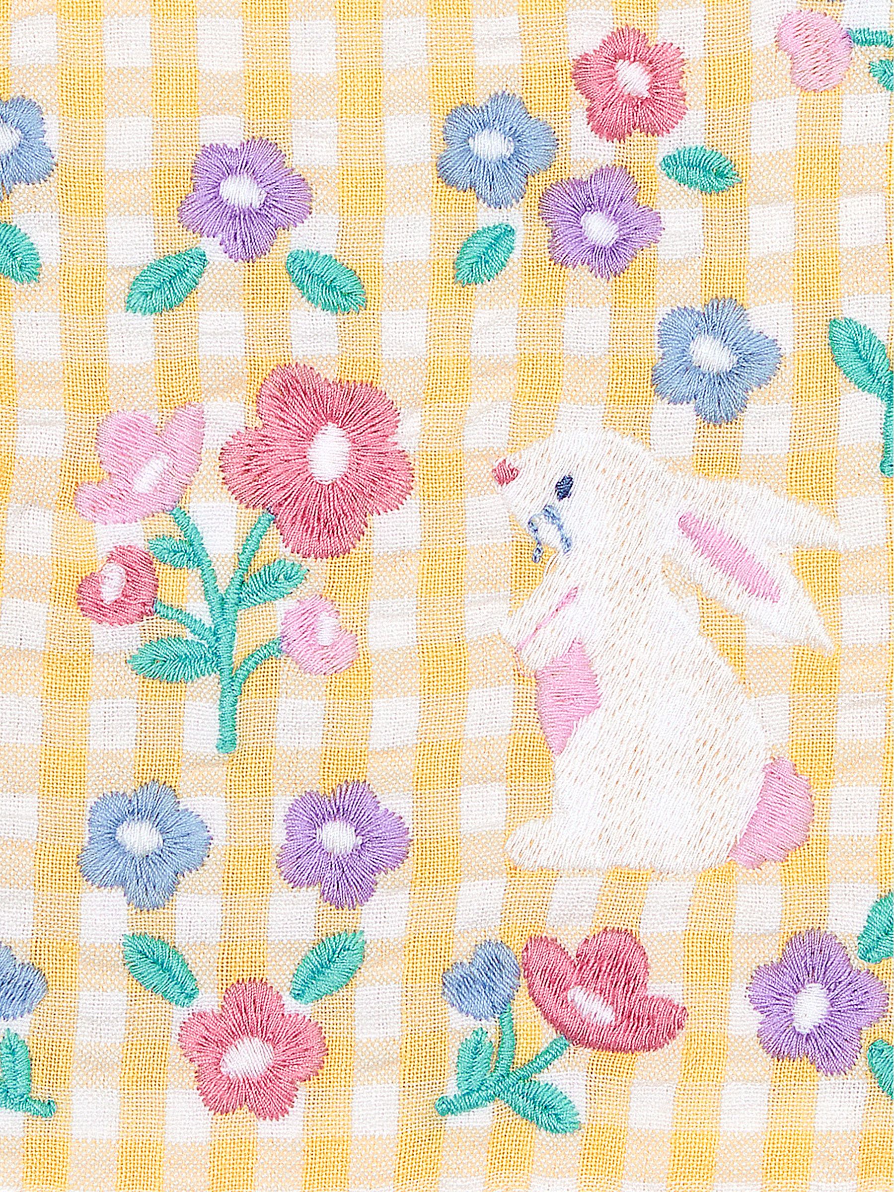 Yellow Bunny Gingham Appliqué Pretty Summer Dress - Image 6 of 6