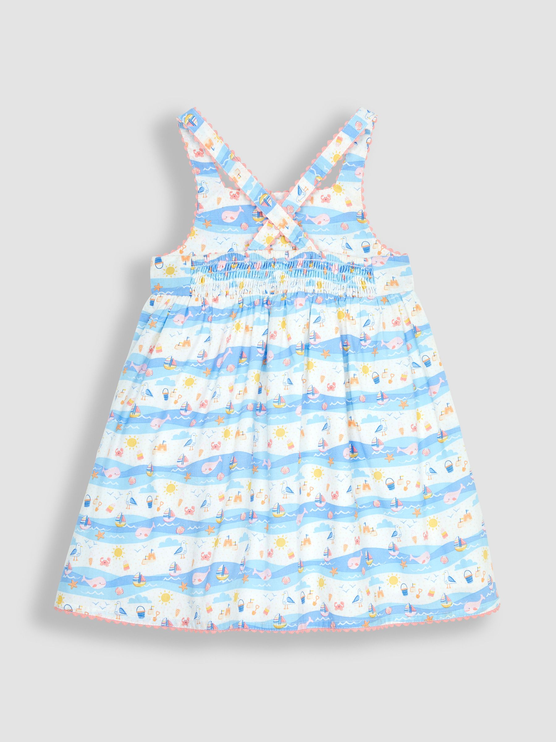 Blue Seaside Scene Cross Back Dress - Image 2 of 3