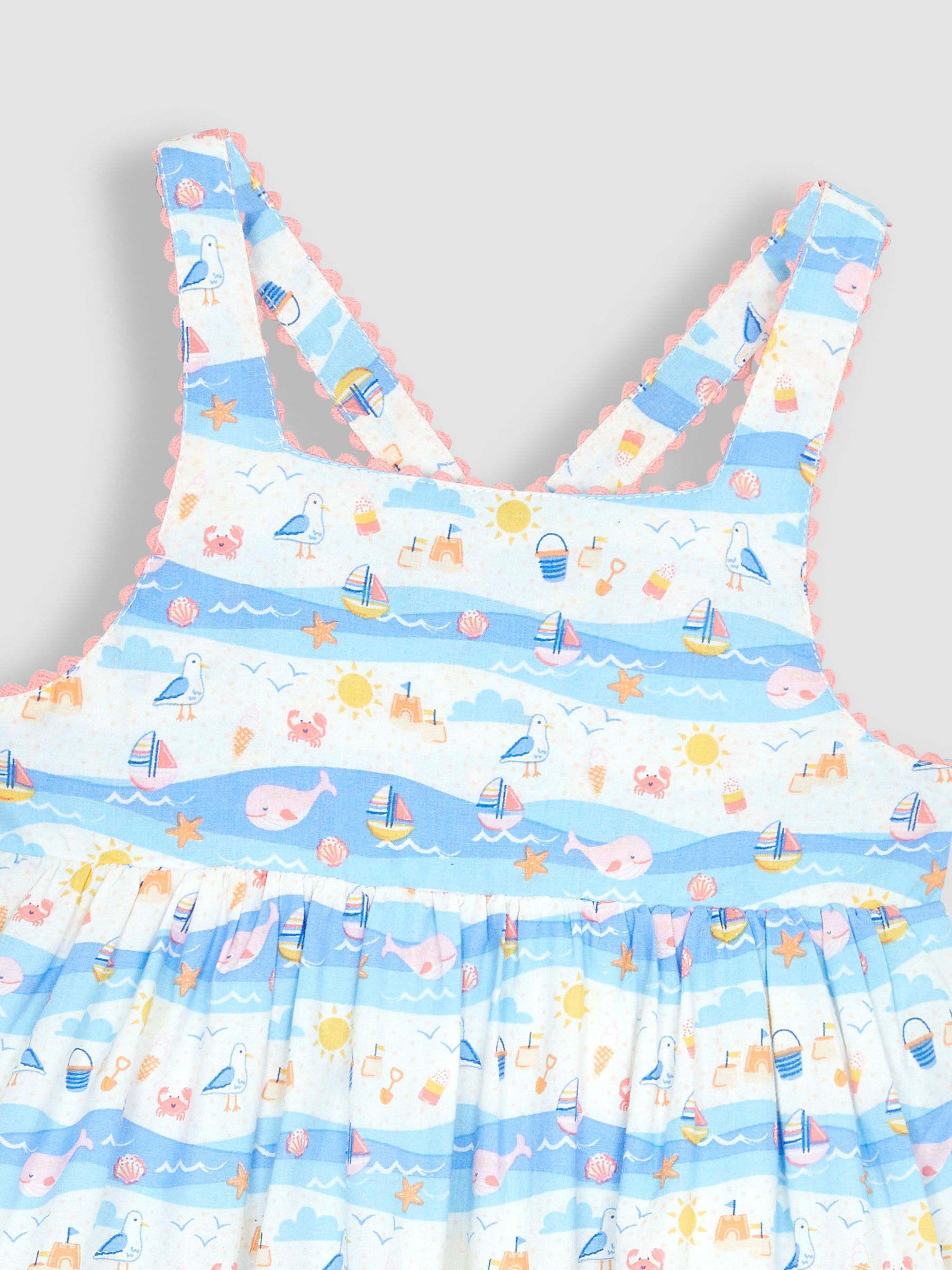 Blue Seaside Scene Cross Back Dress - Image 3 of 3