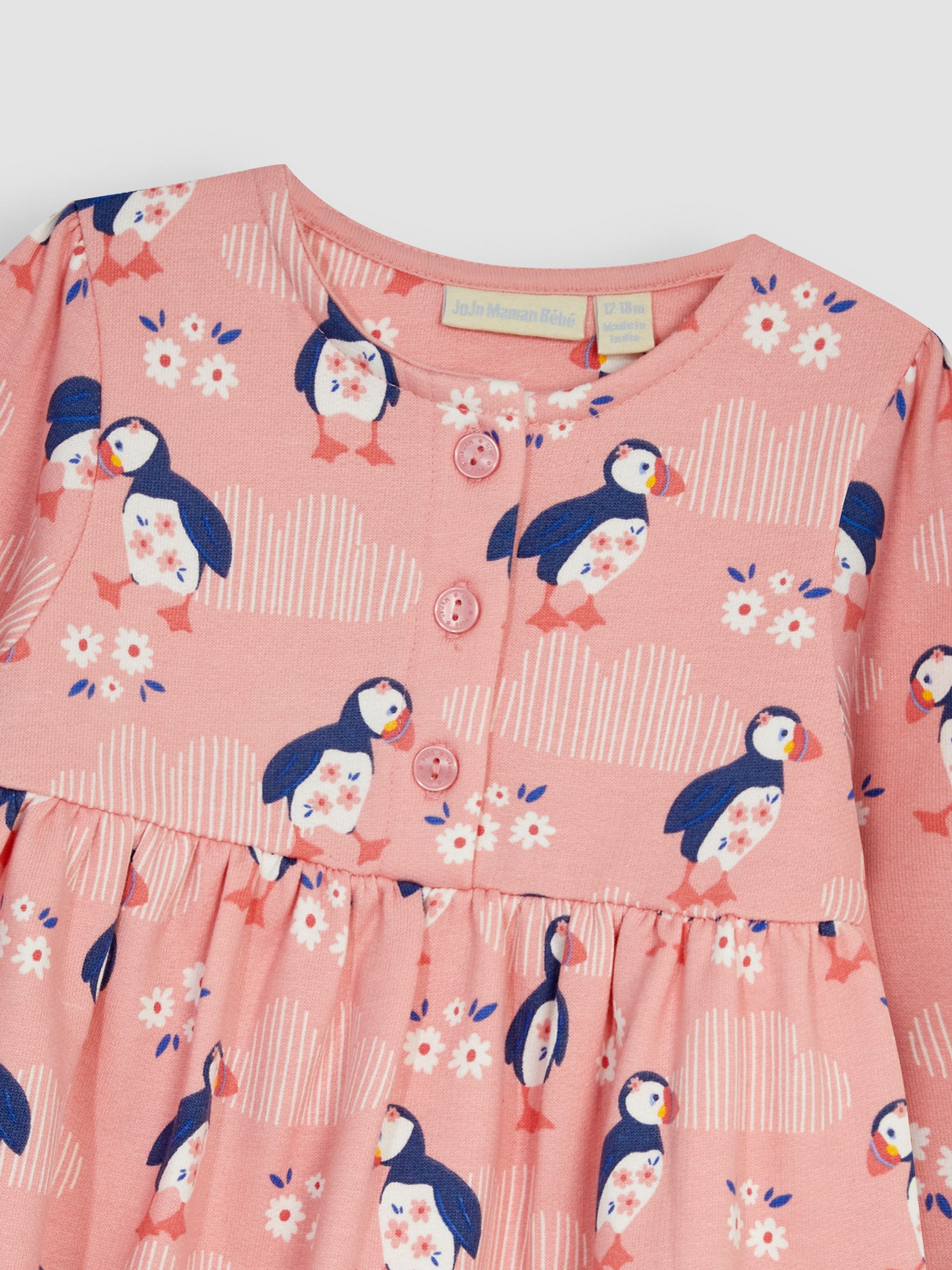 Pink Puffin Button Front Sweat Jersey Dress - Image 2 of 3