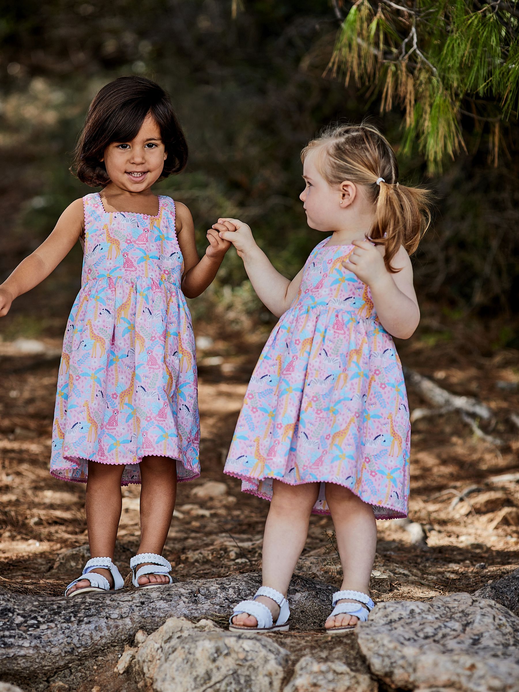 Pink Safari Animals Cross Back Dress - Image 1 of 5