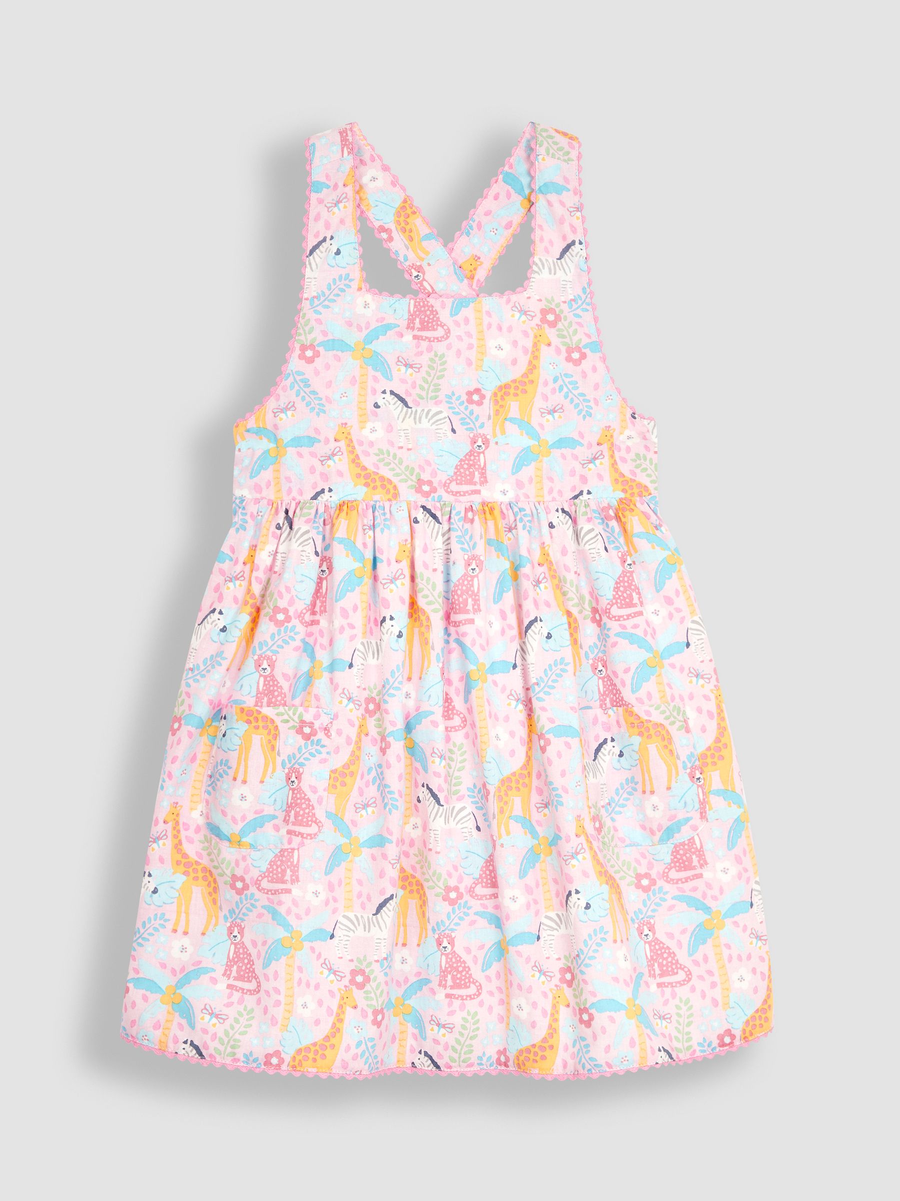 Pink Safari Animals Cross Back Dress - Image 3 of 5