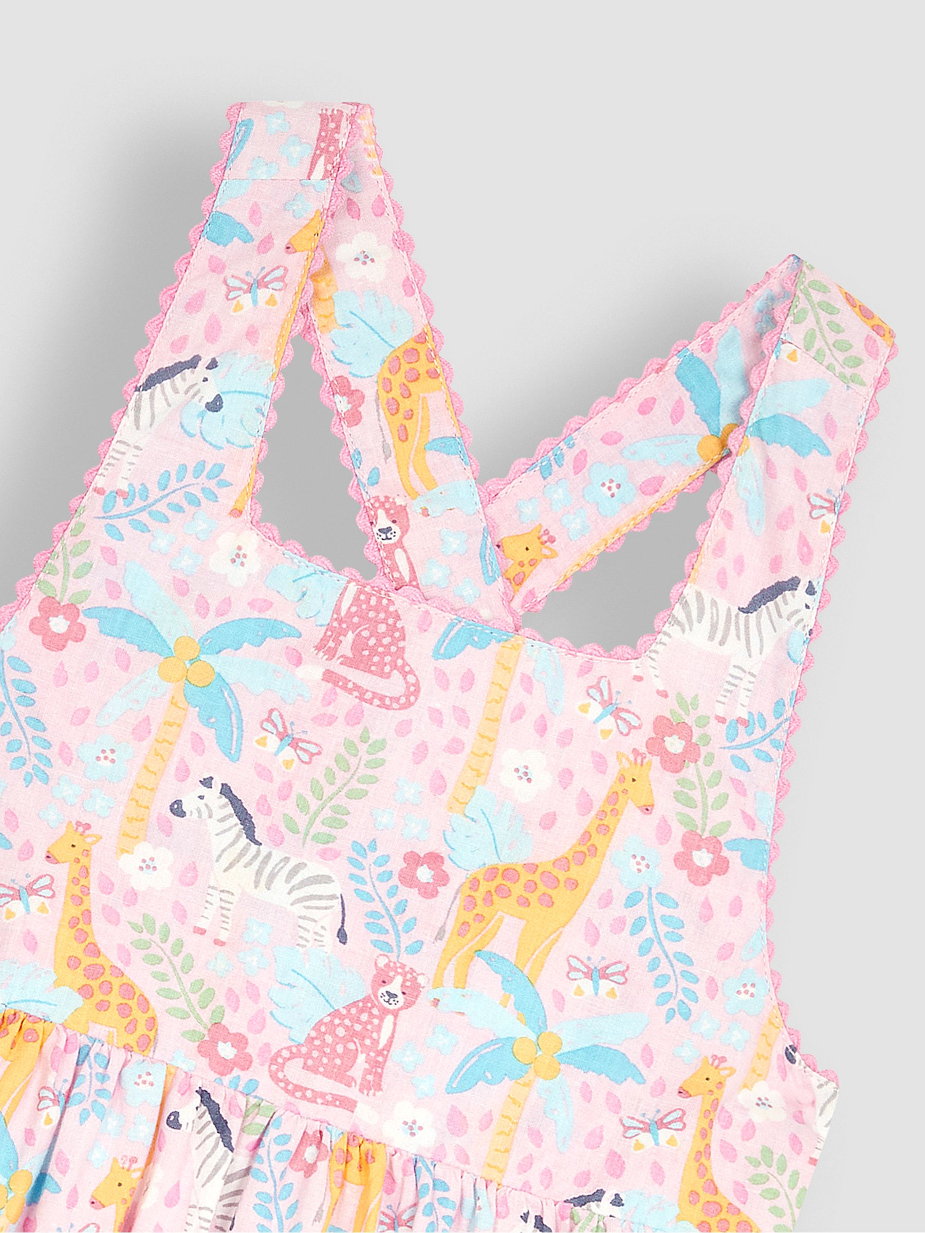 Pink Safari Animals Cross Back Dress - Image 5 of 5