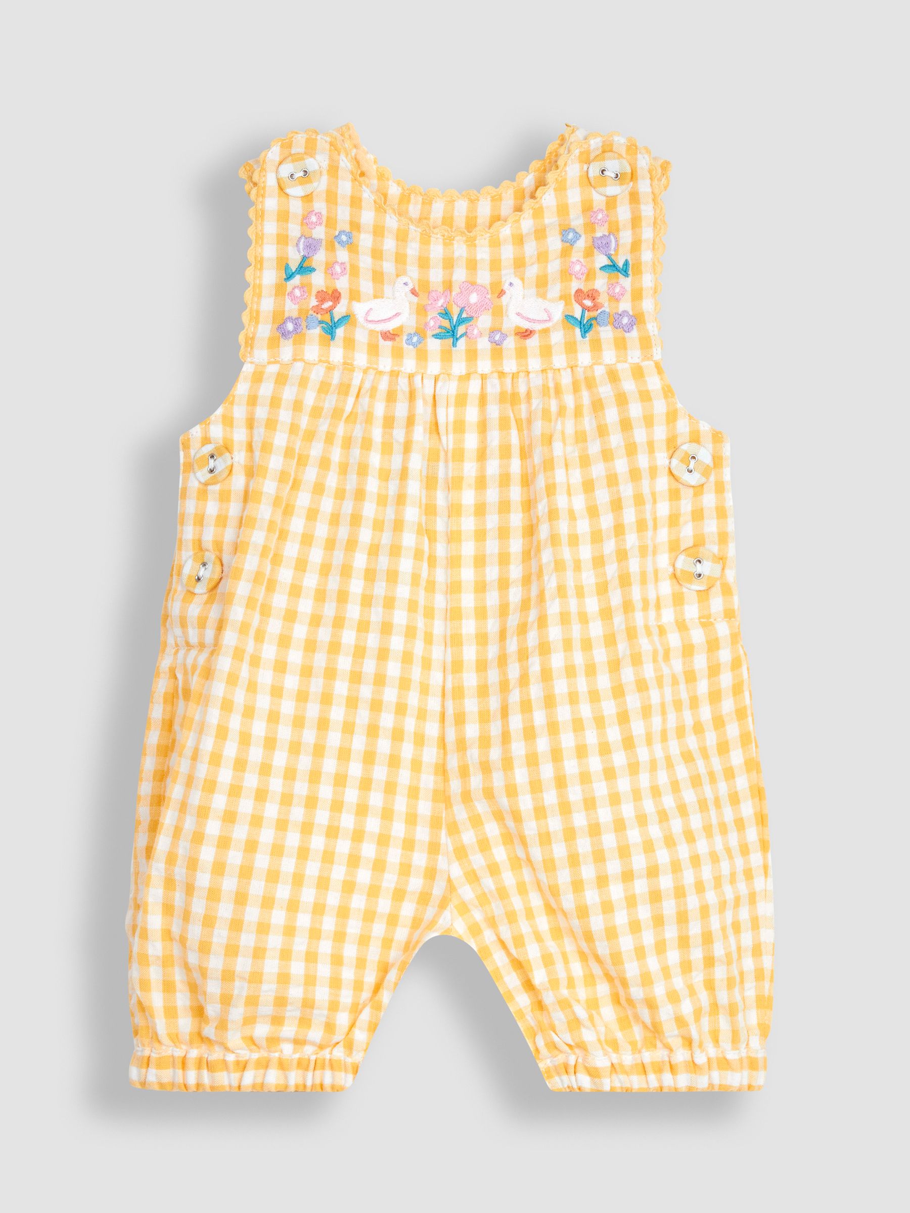 Yellow Chick Appliqué Gingham Dungarees - Image 1 of 3