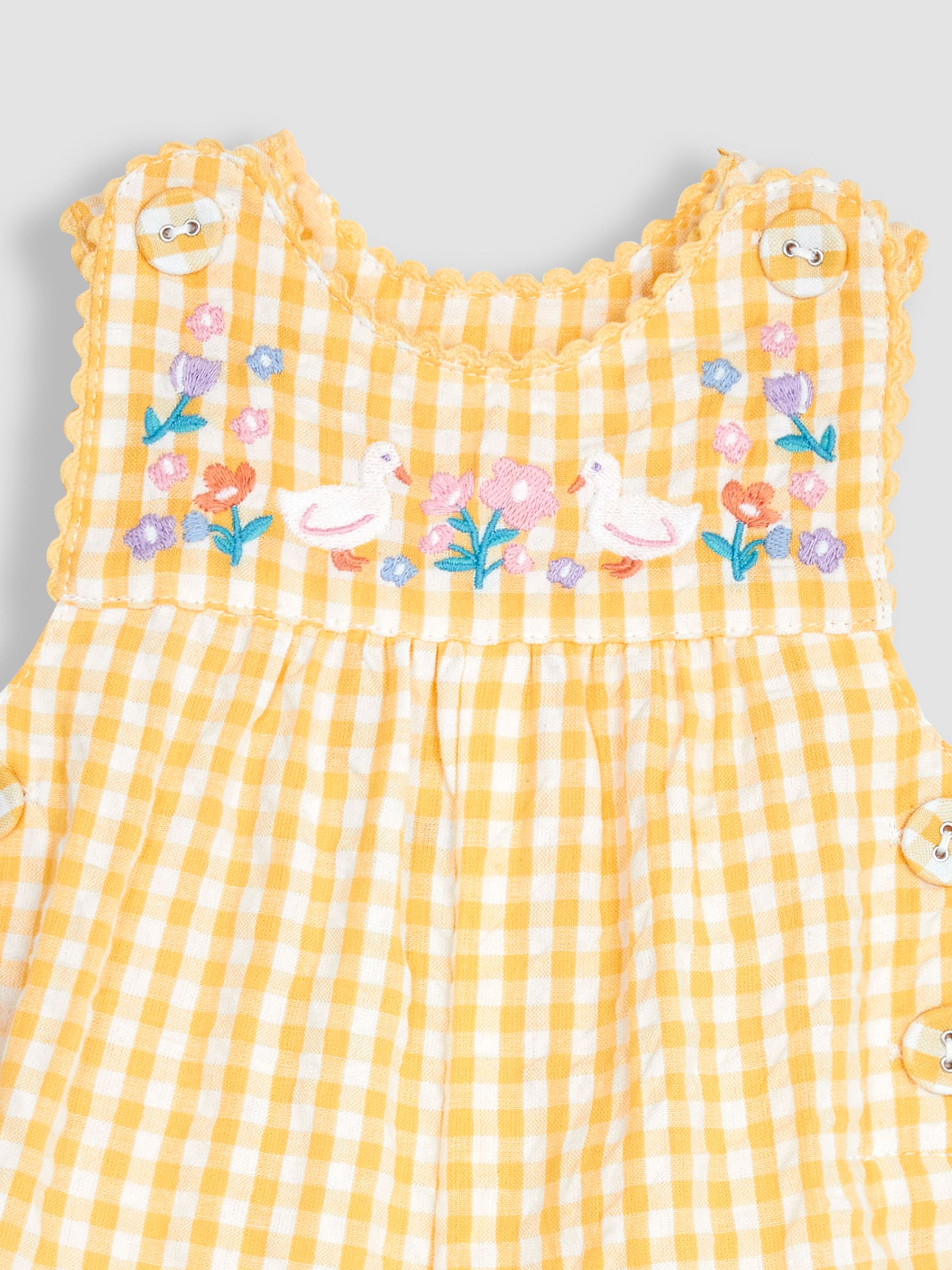 Yellow Chick Appliqué Gingham Dungarees - Image 3 of 3