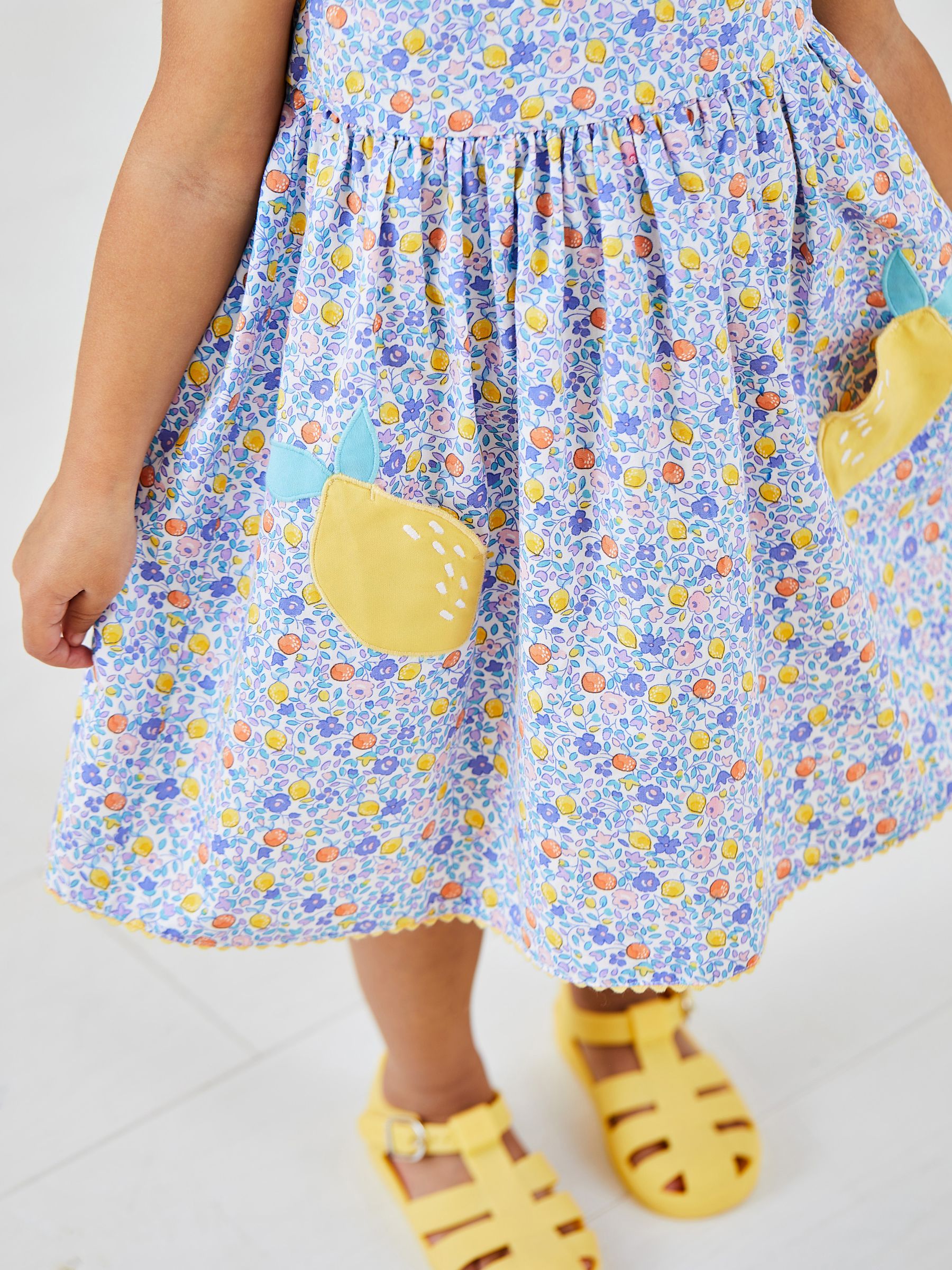 Lilac Purple Lemon Ditsy Floral Novelty Pocket Dress - Image 2 of 5