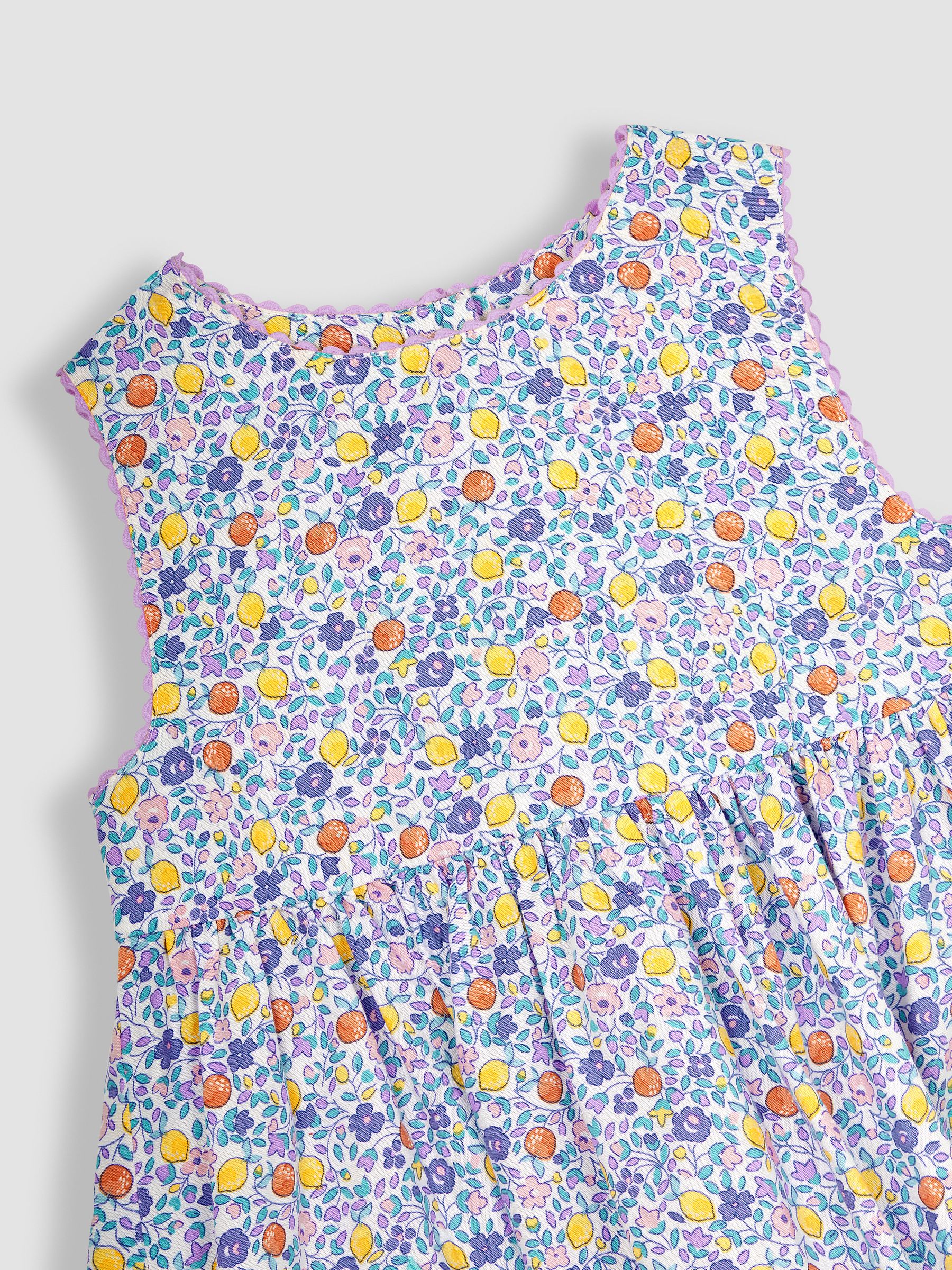 Lilac Purple Lemon Ditsy Floral Novelty Pocket Dress - Image 4 of 5