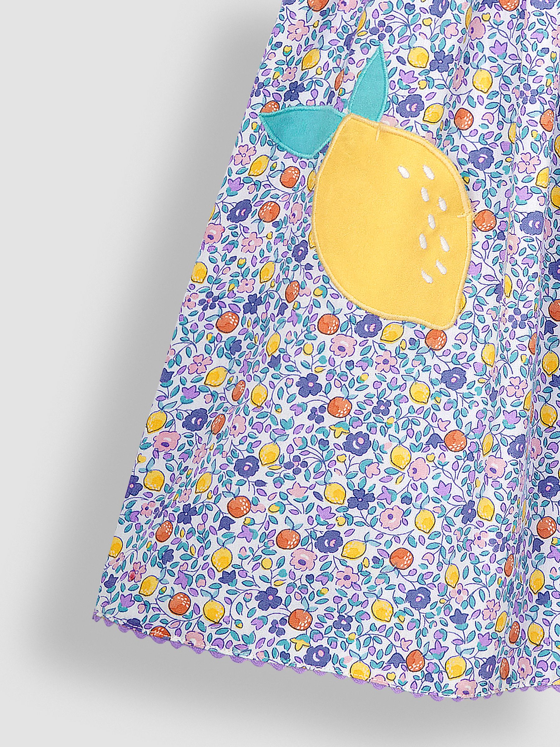 Lilac Purple Lemon Ditsy Floral Novelty Pocket Dress - Image 5 of 5