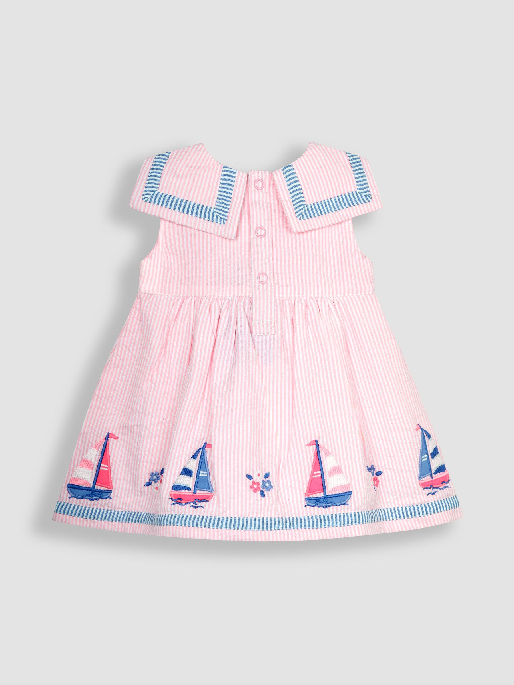 Pink Boat Appliqué Sailor Baby Dress - Image 4 of 6