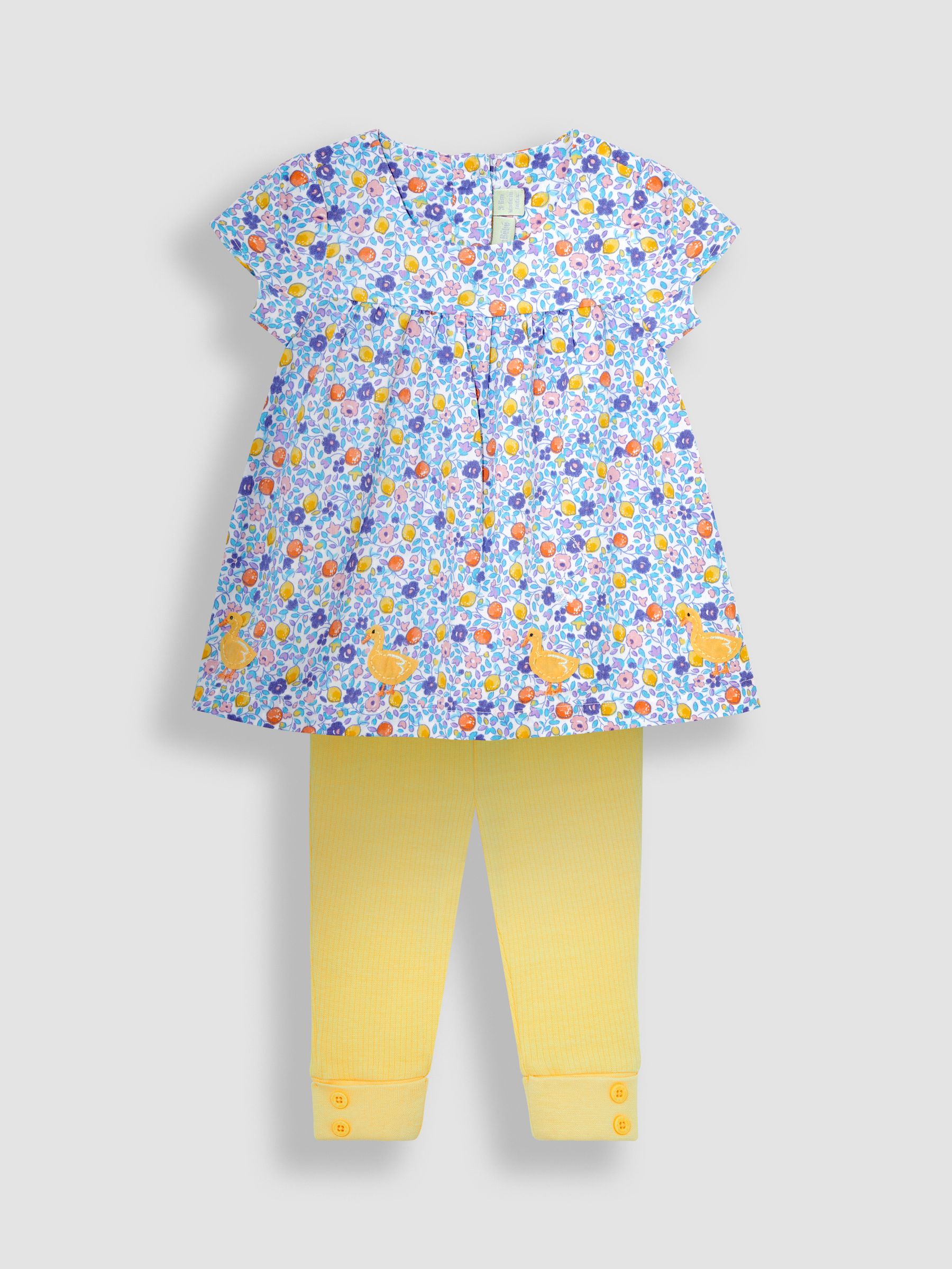 Lilac Purple Duck 2-Piece Appliqué Blouse & Leggings Set - Image 1 of 4